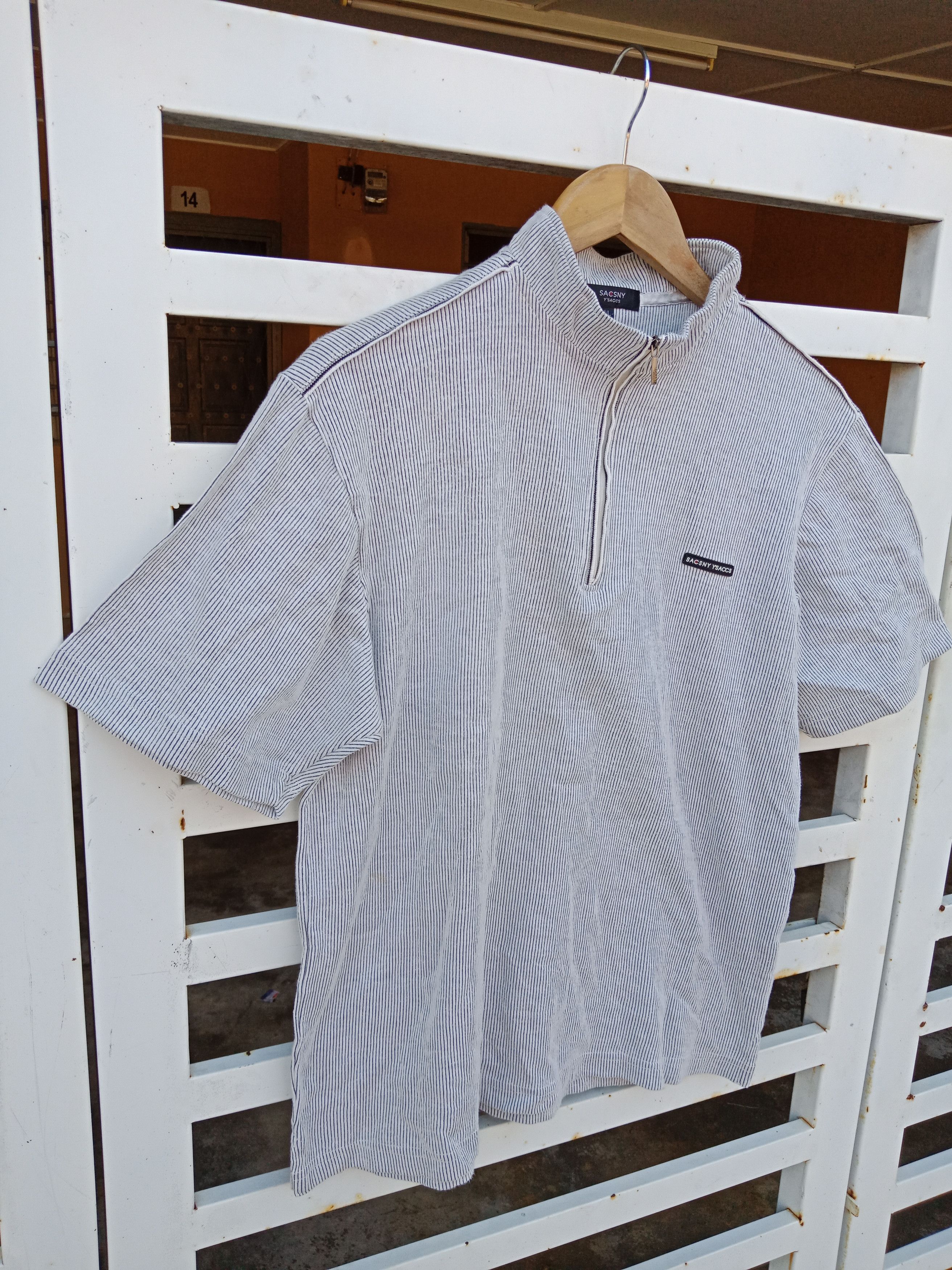 Japanese Brand × Y's for Men × Yohji Yamamoto Yohji Yamamoto Sacsny Y'saacs Pullover Stripe Shirt Size US M / EU 48-50 / 2 - 3 Thumbnail