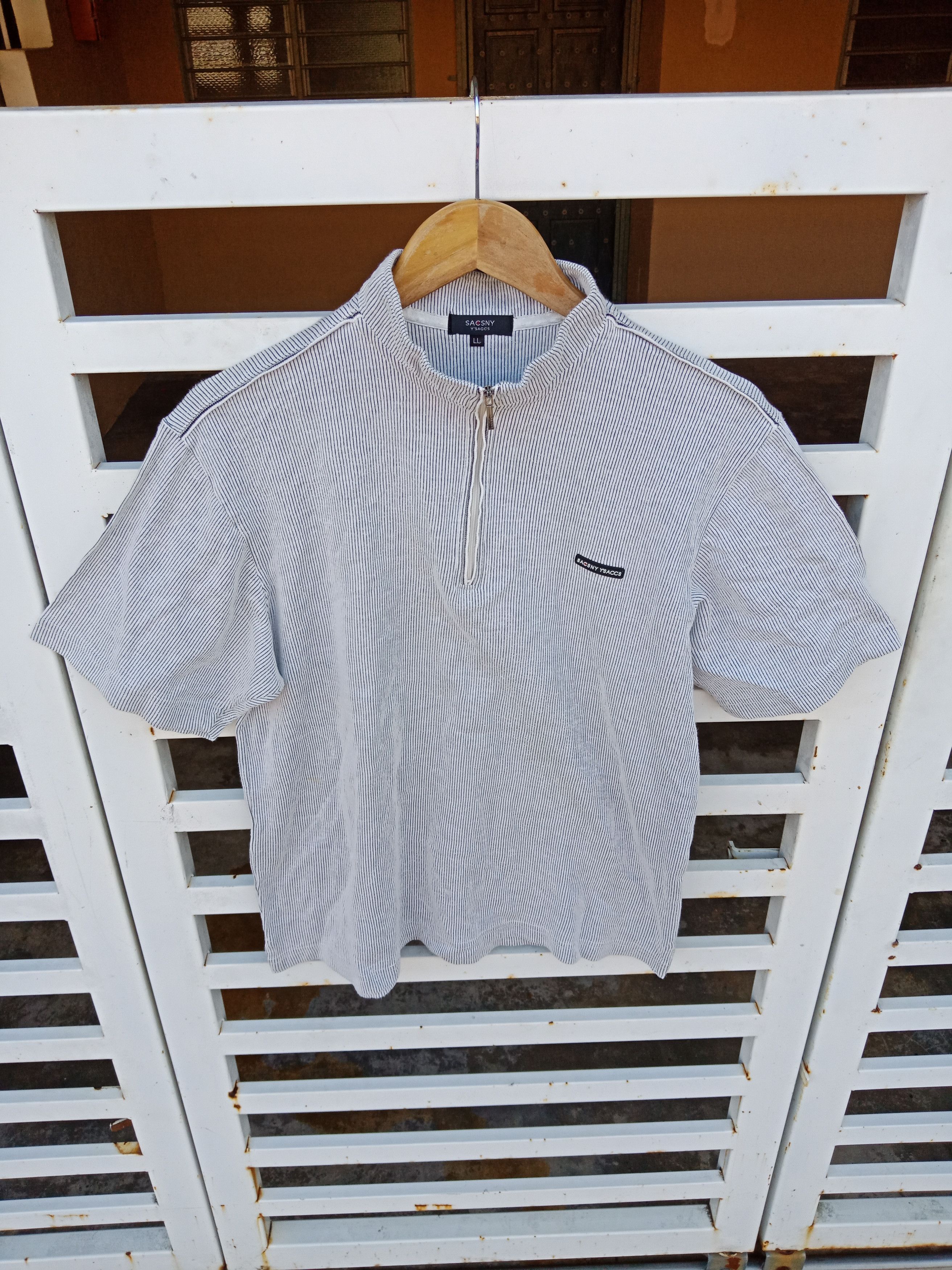 Japanese Brand × Y's for Men × Yohji Yamamoto Yohji Yamamoto Sacsny Y'saacs Pullover Stripe Shirt Size US M / EU 48-50 / 2 - 5 Thumbnail