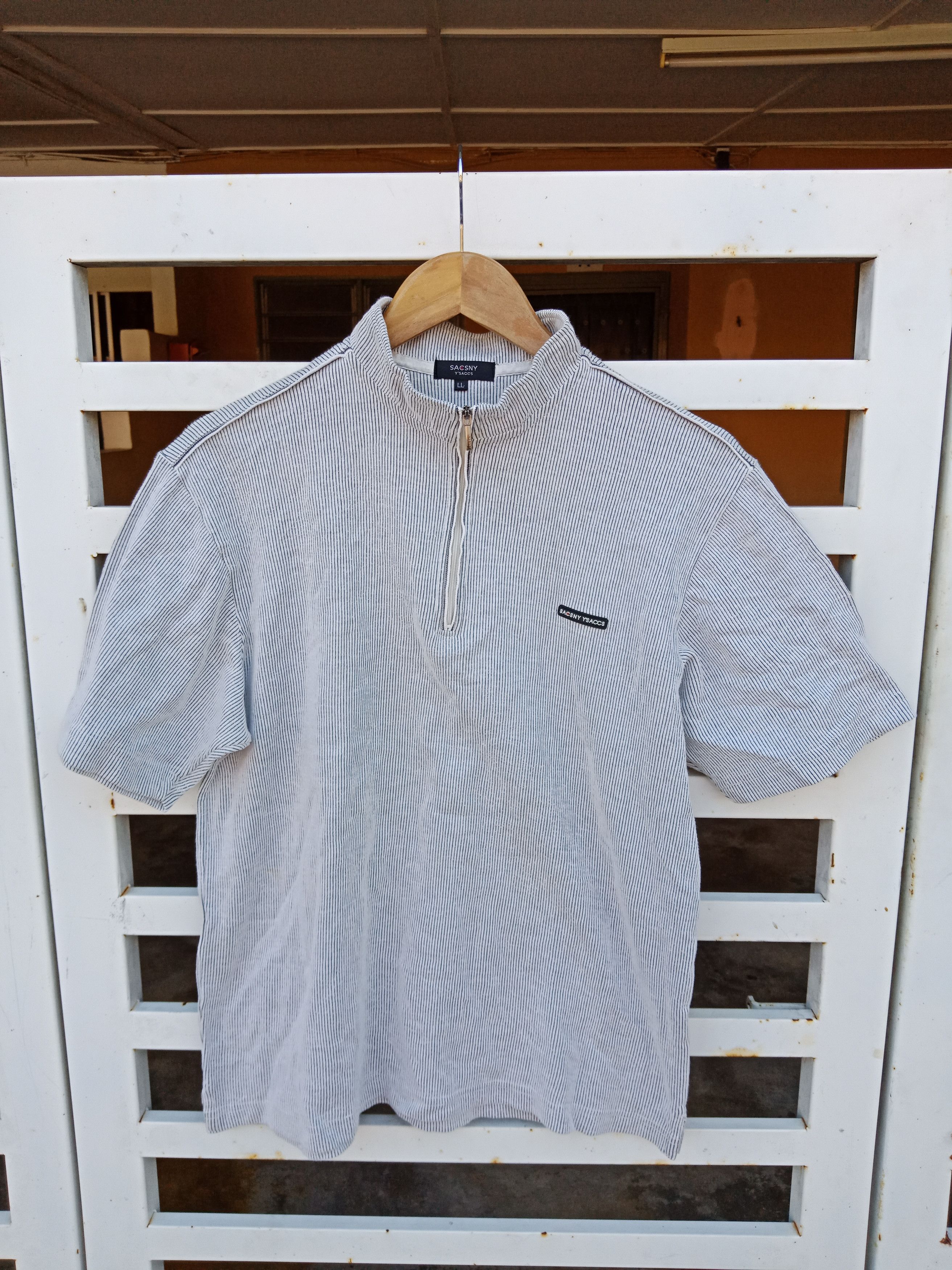 Japanese Brand × Y's for Men × Yohji Yamamoto Yohji Yamamoto Sacsny Y'saacs Pullover Stripe Shirt Size US M / EU 48-50 / 2 - 1 Thumbnail