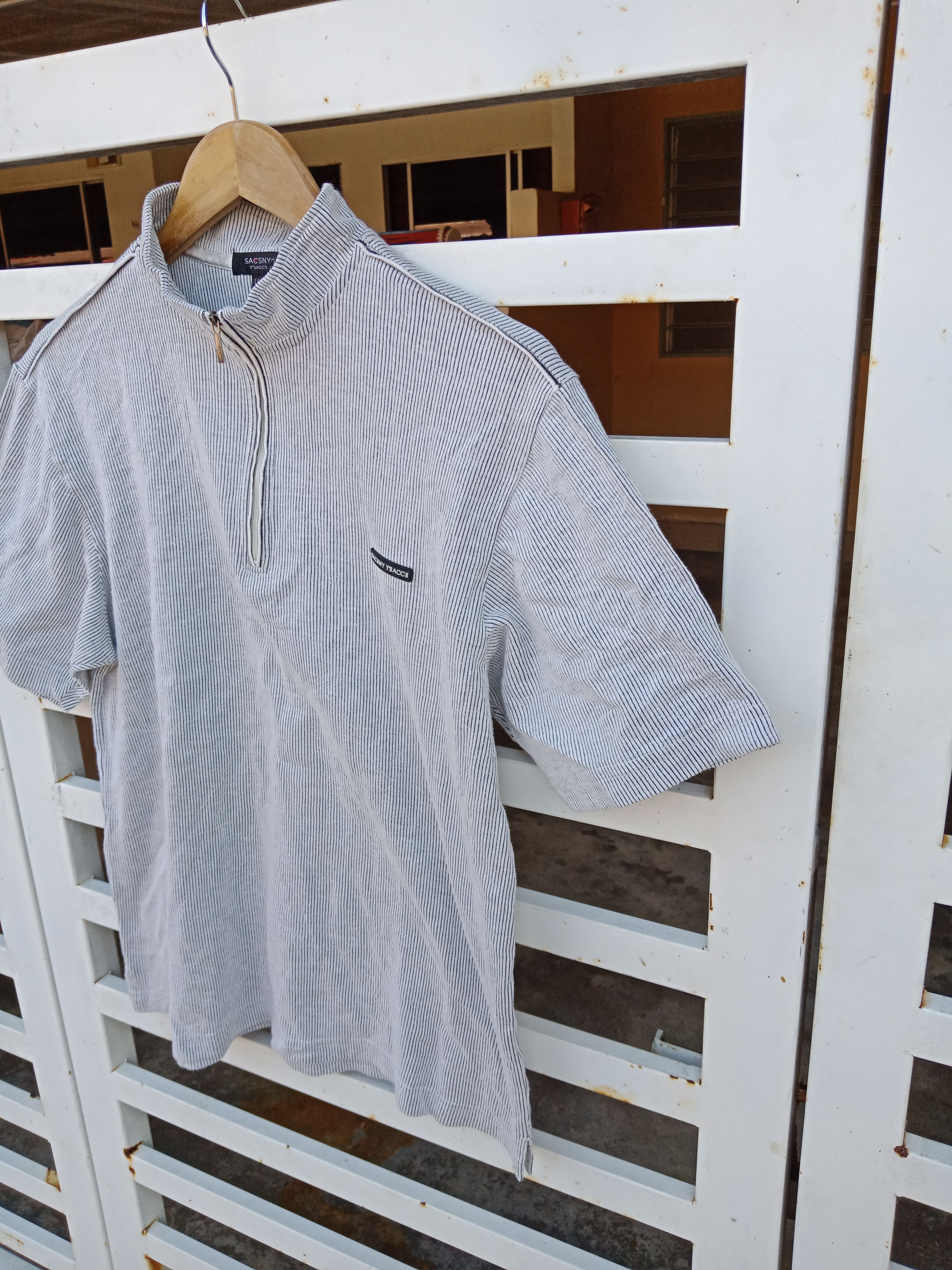 Japanese Brand × Y's for Men × Yohji Yamamoto Yohji Yamamoto Sacsny Y'saacs Pullover Stripe Shirt Size US M / EU 48-50 / 2 - 4 Thumbnail