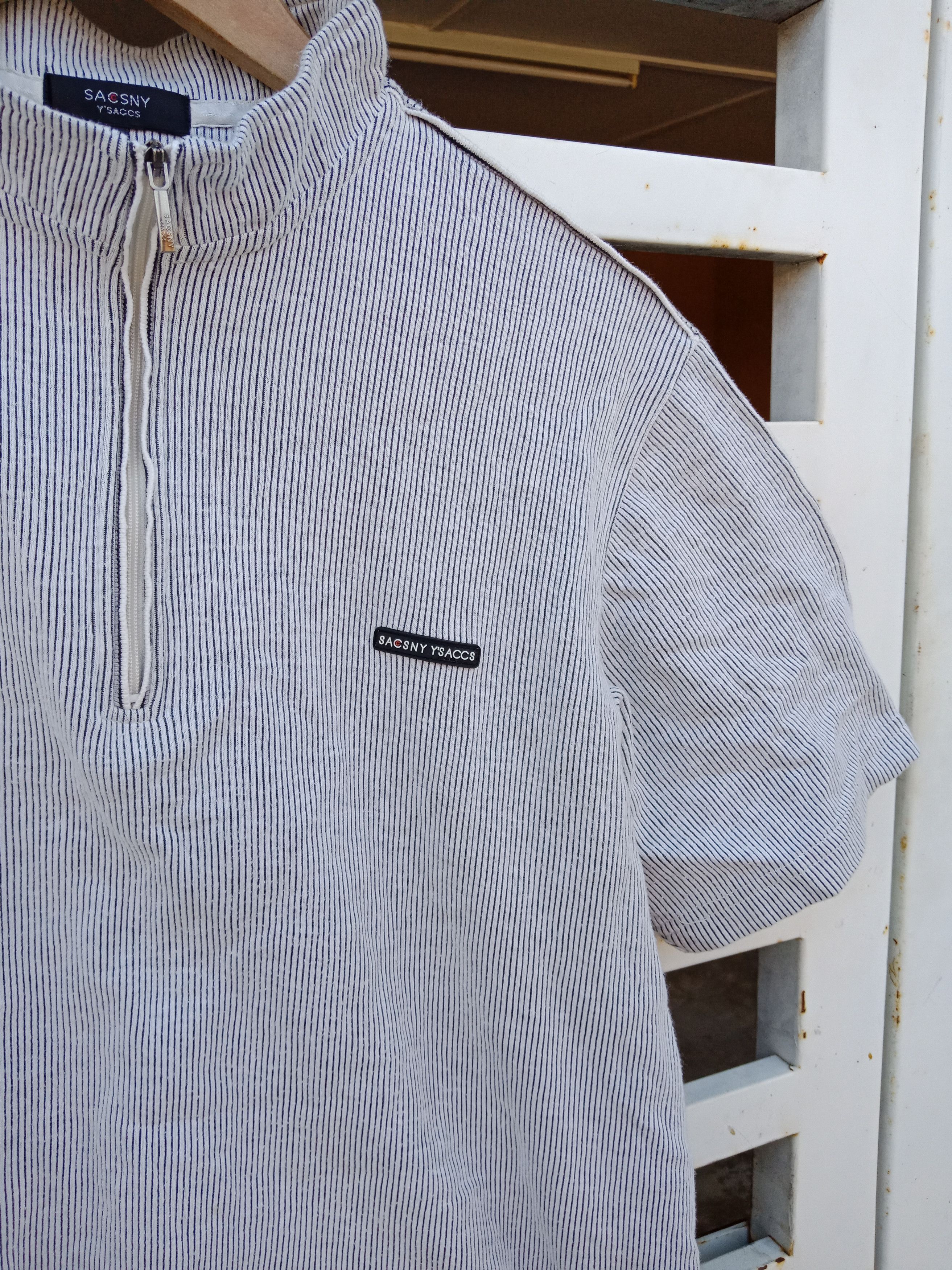 Japanese Brand × Y's for Men × Yohji Yamamoto Yohji Yamamoto Sacsny Y'saacs Pullover Stripe Shirt Size US M / EU 48-50 / 2 - 6 Thumbnail
