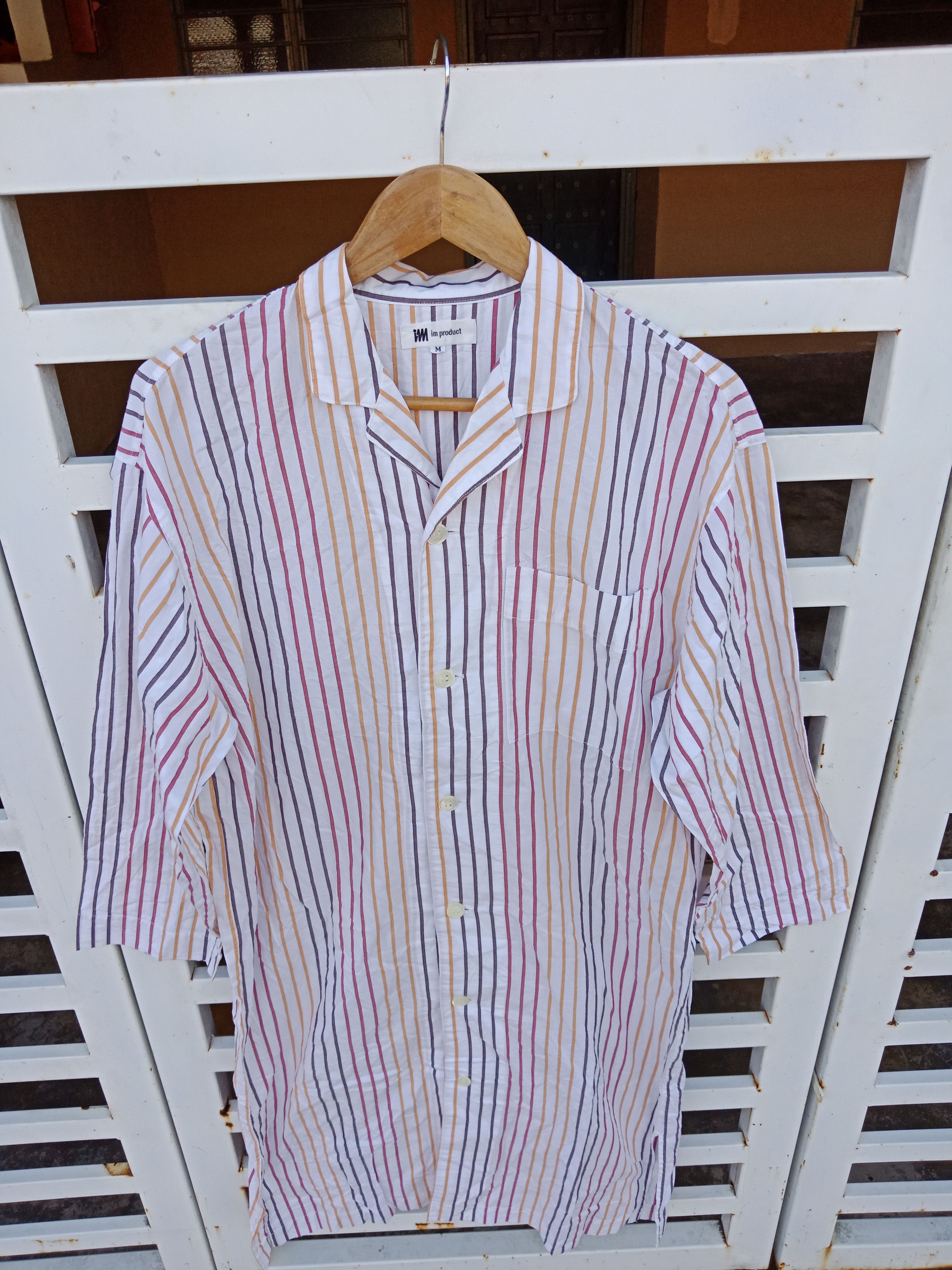 Issey Miyake Issey Miyake Plain Stripe Single Pocket Long Attire Shirt Size L / US 10 / IT 46 - 5 Thumbnail