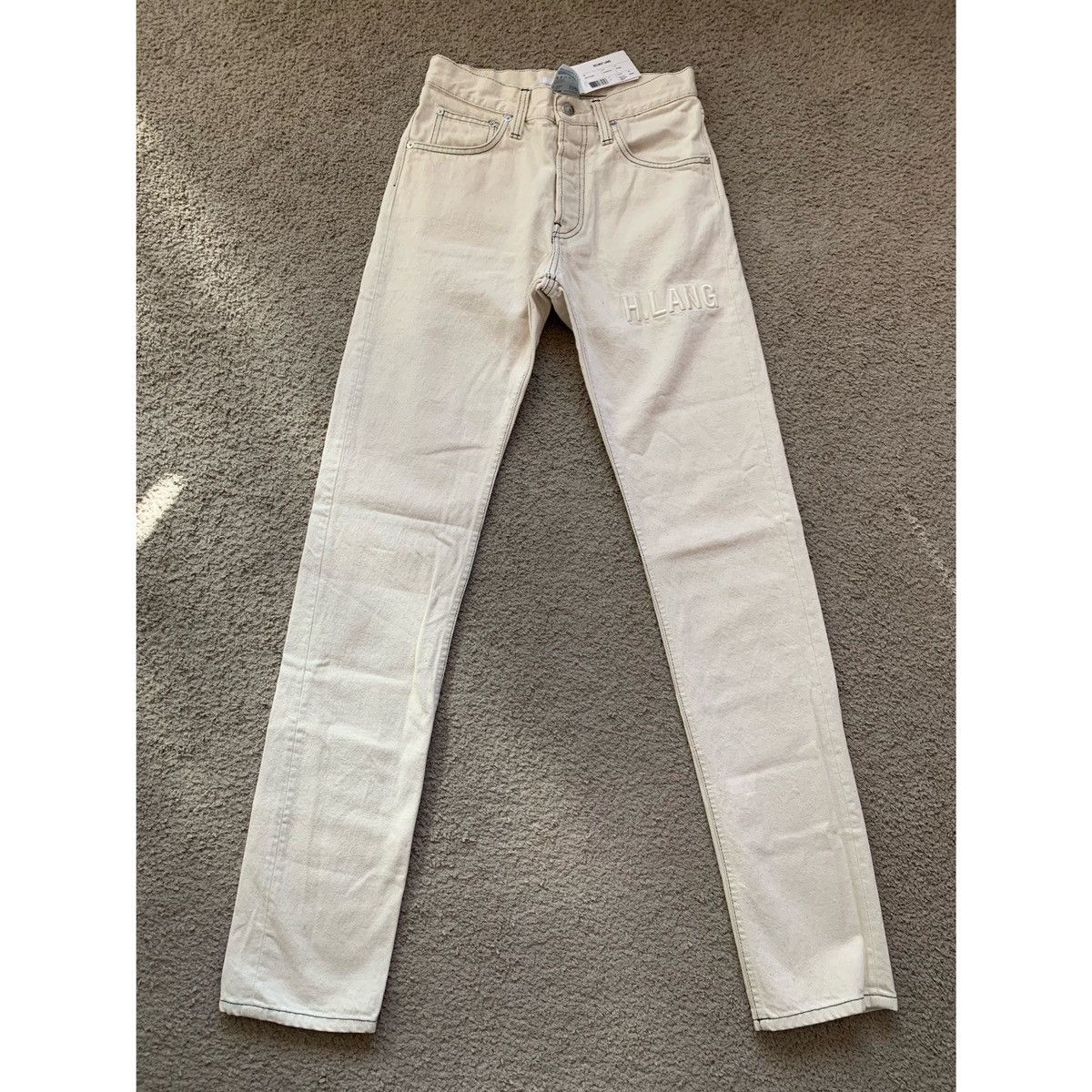 HELMUT LANG MASC HI EMBROIDERED LOGO JEANS