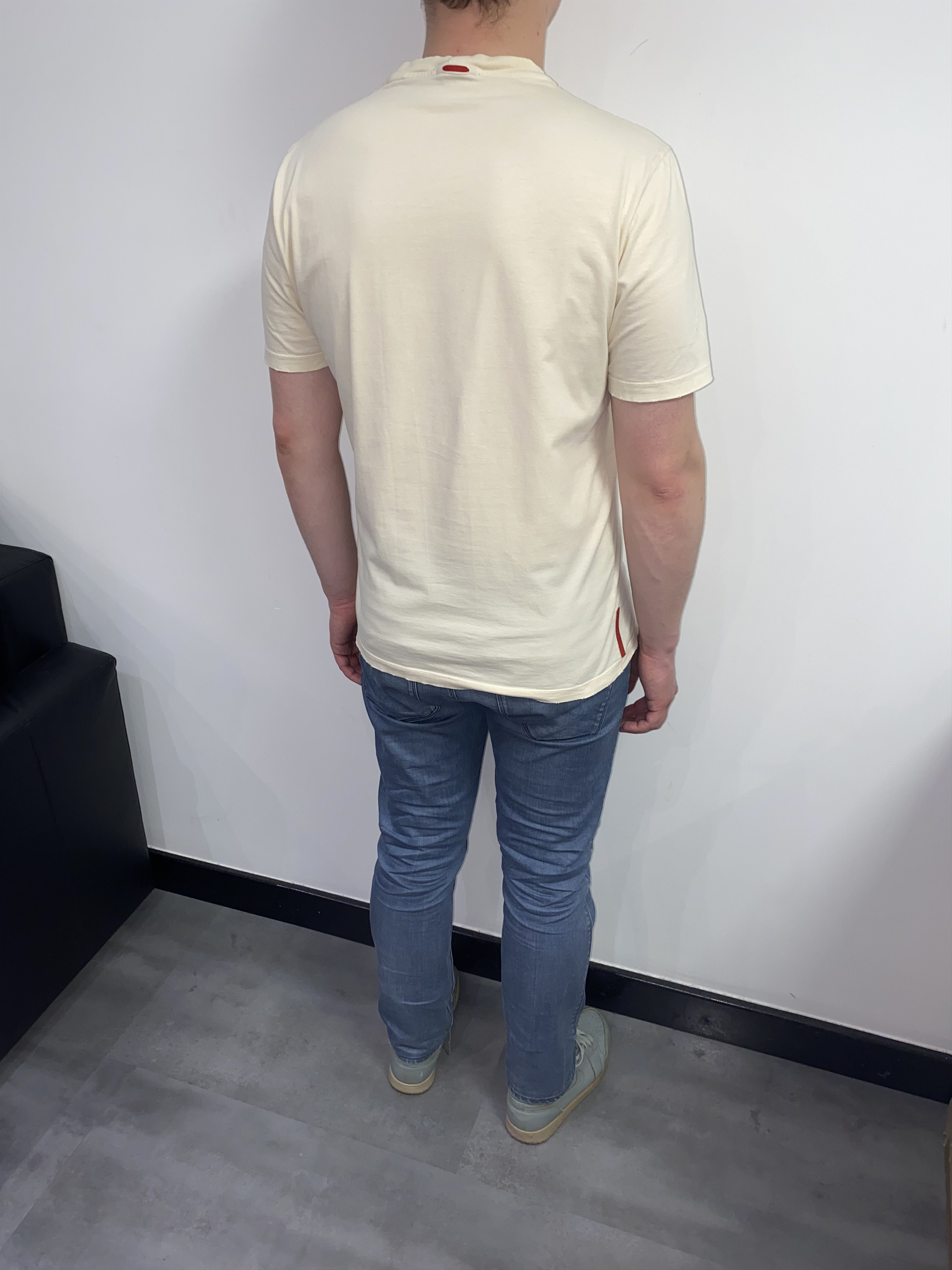 Prada Vintage Prada Skull Embroidered Red Tab Logo Cream T-Shirt Size US L / EU 52-54 / 3 - 8 Thumbnail