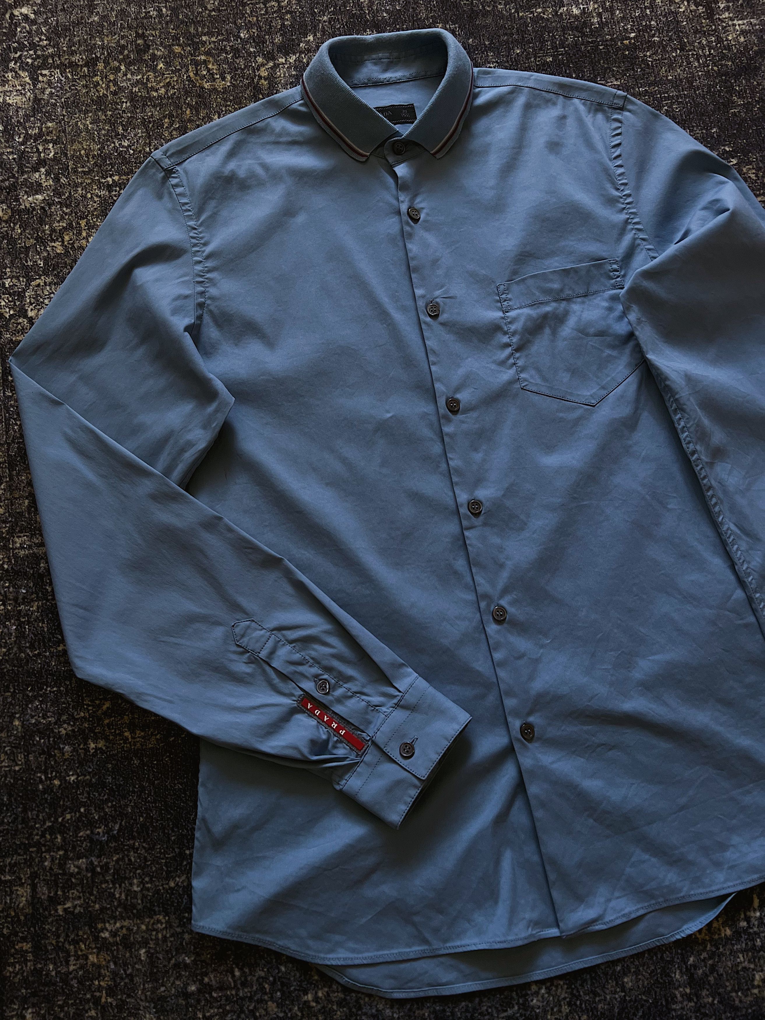 Prada SS14 Prada Red Stripe Cotton Nylon Blend Long Sleeve Shirt Size US L / EU 52-54 / 3 - 2 Thumbnail