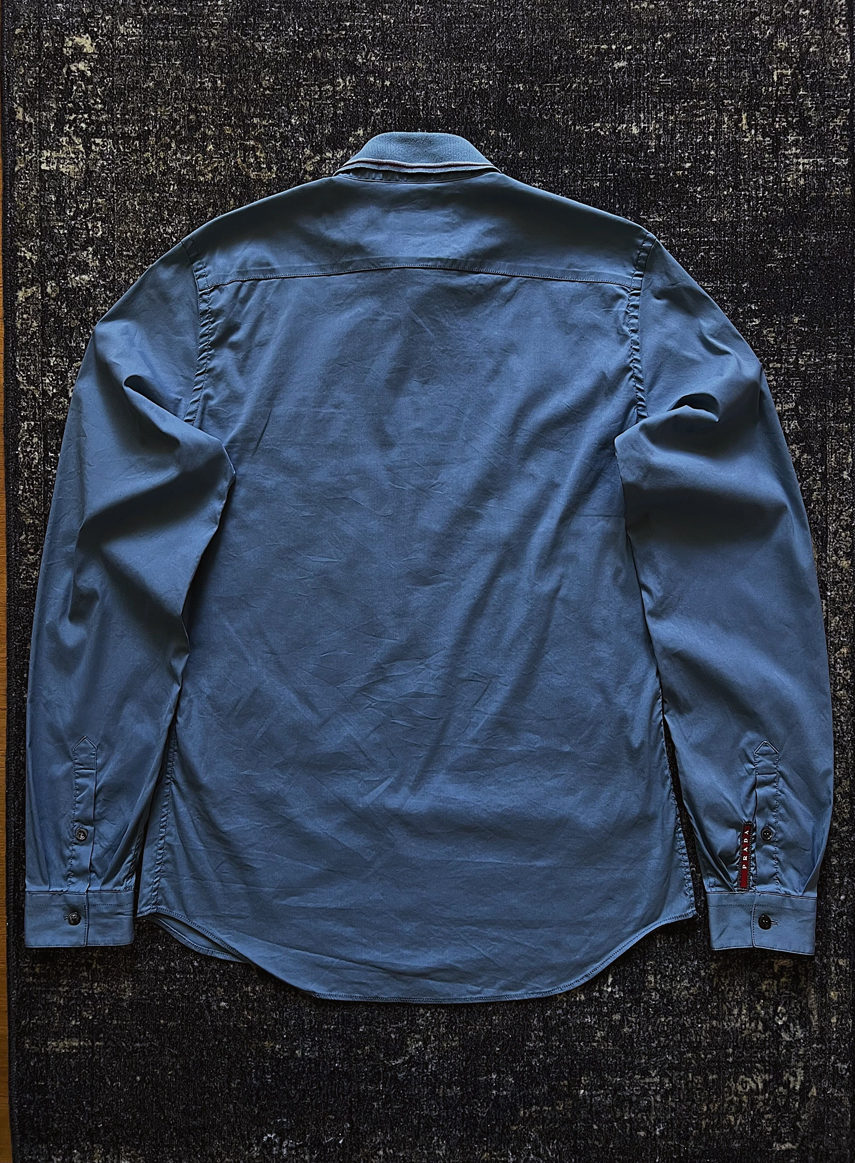 Prada SS14 Prada Red Stripe Cotton Nylon Blend Long Sleeve Shirt Size US L / EU 52-54 / 3 - 11 Thumbnail