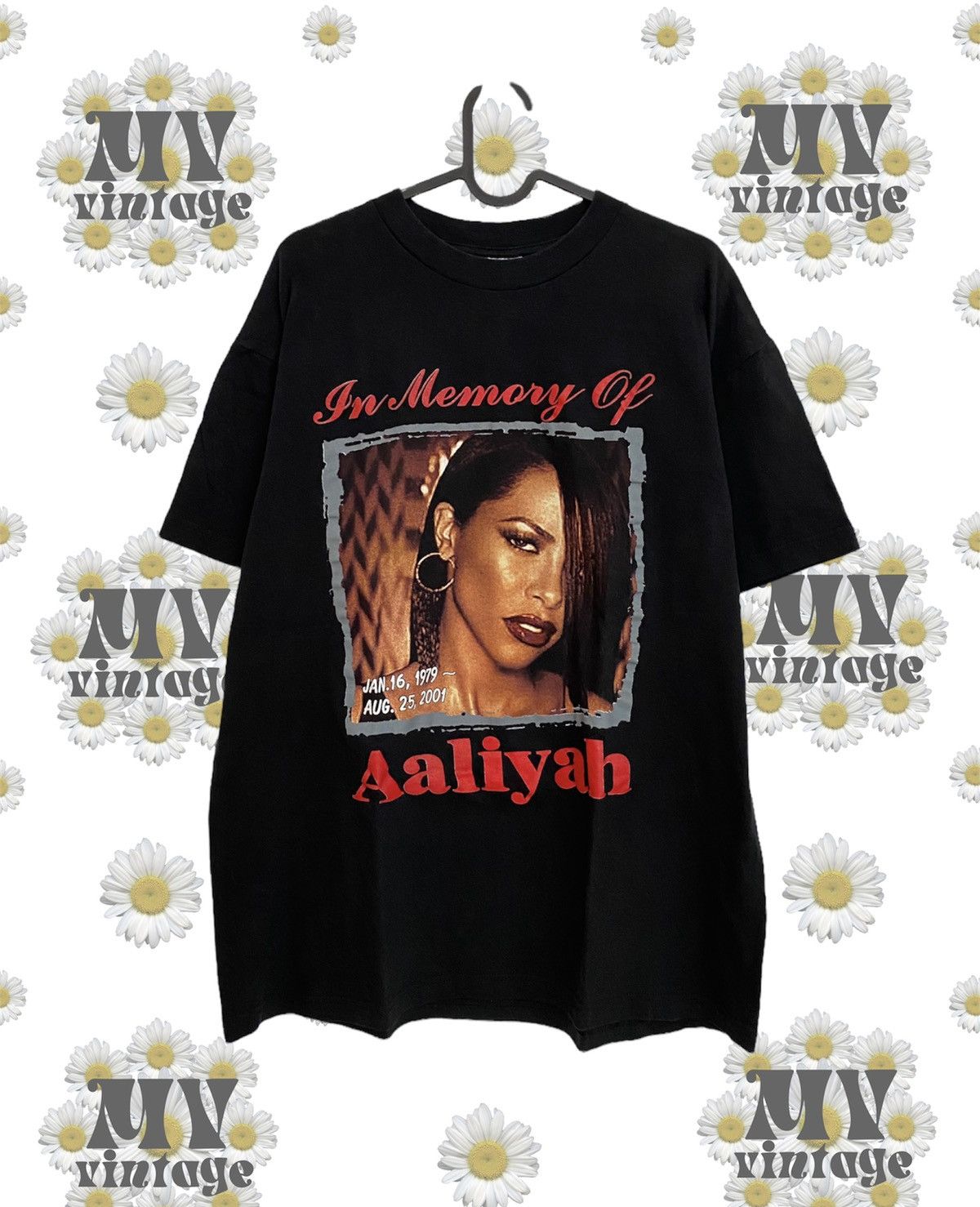 image of Rap Tees x Vintage Aaliyah 00S Vintage Rap Tee Vnds Snoop Dogg Biggie in Black, Men's (Size Large)
