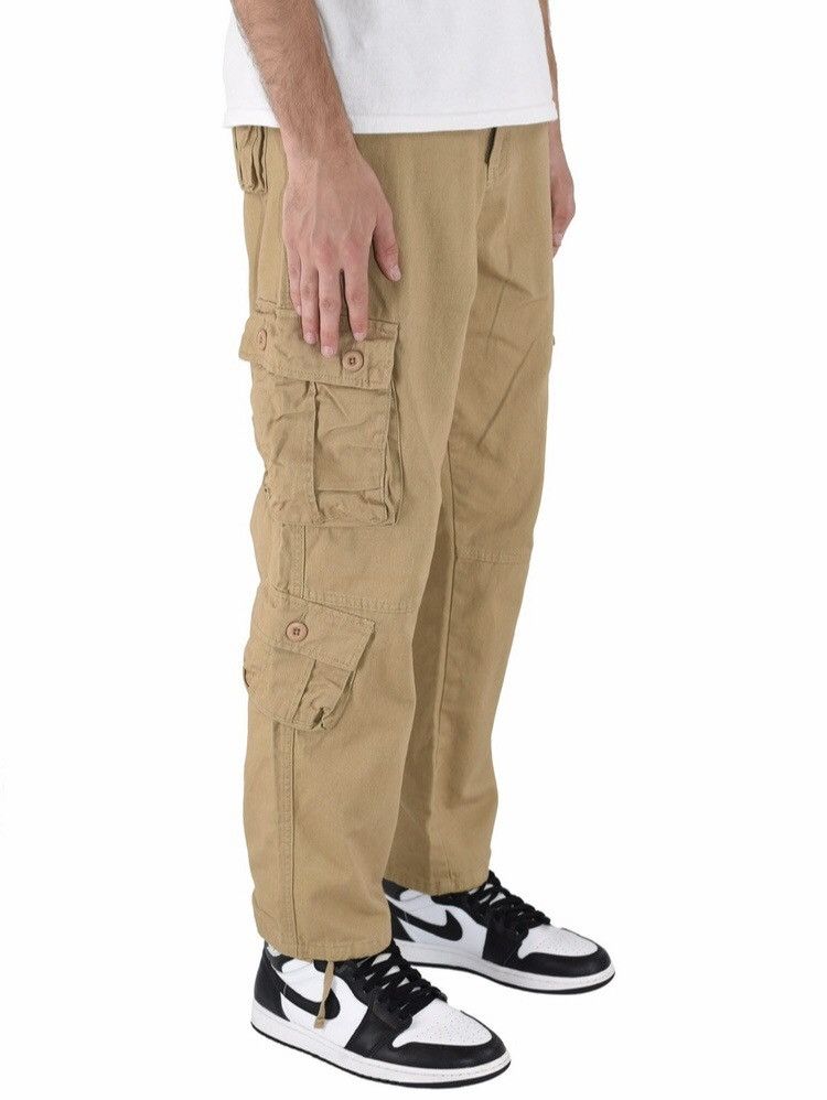 Japanese Brand 8 Pocket Cargo Pants Tan Size US 31 - 1 Thumbnail