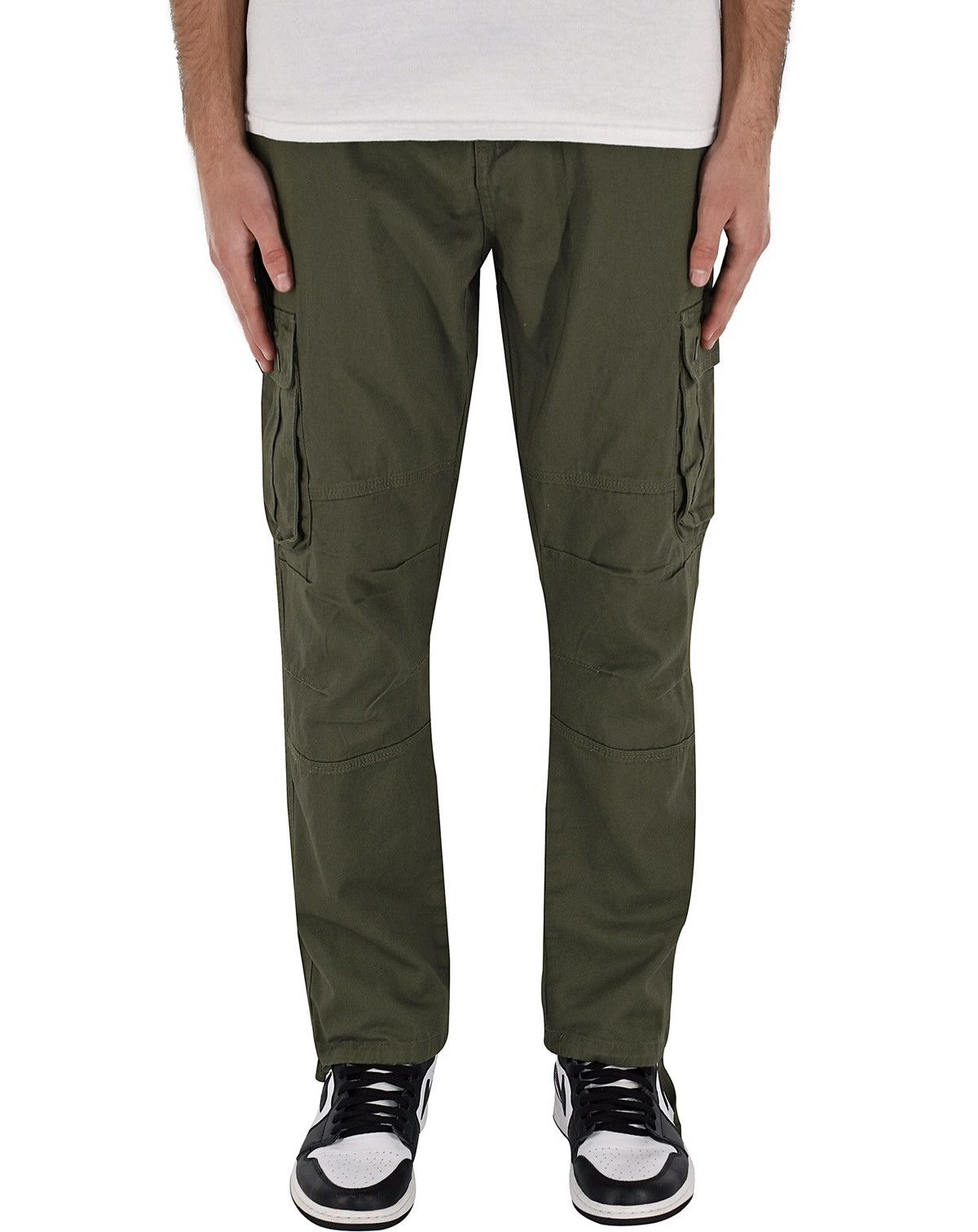 Japanese Brand 6 Pocket Cargo Pants Olive Green Size US 40 / EU 56 - 2 Thumbnail