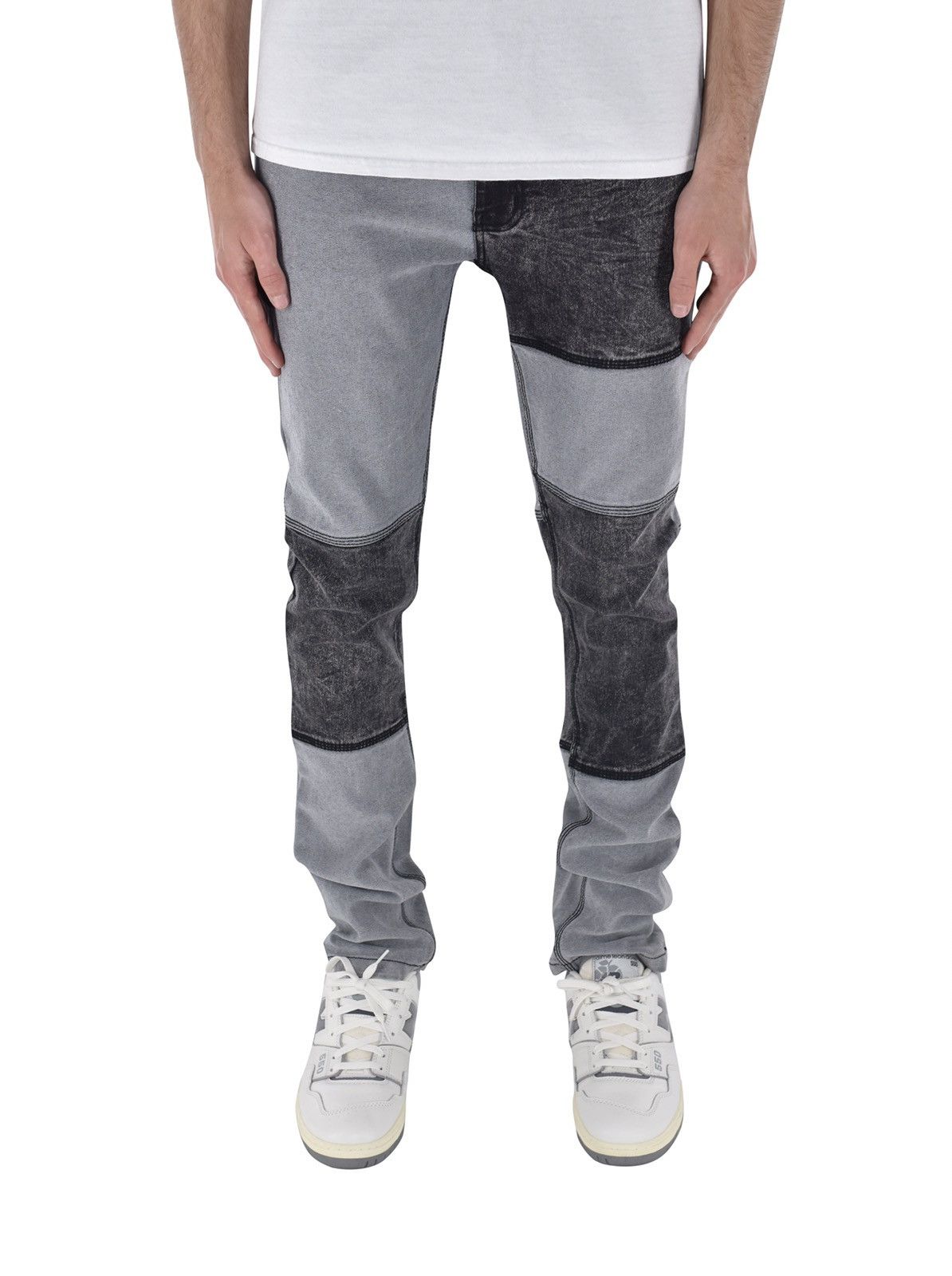 Vintage Patchwork Denim Grey/Black Size US 28 / EU 44 - 1 Thumbnail