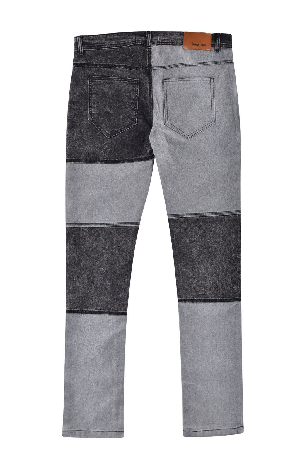 Vintage Patchwork Denim Grey/Black Size US 28 / EU 44 - 5 Thumbnail