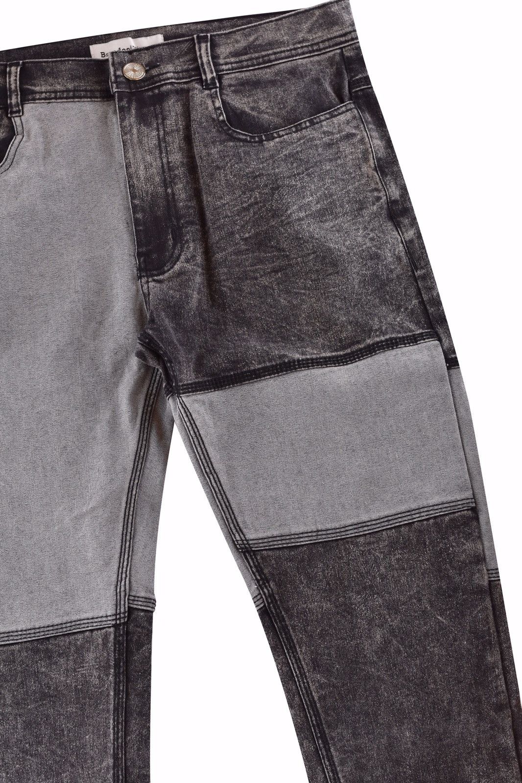 Vintage Patchwork Denim Grey/Black Size US 28 / EU 44 - 6 Thumbnail