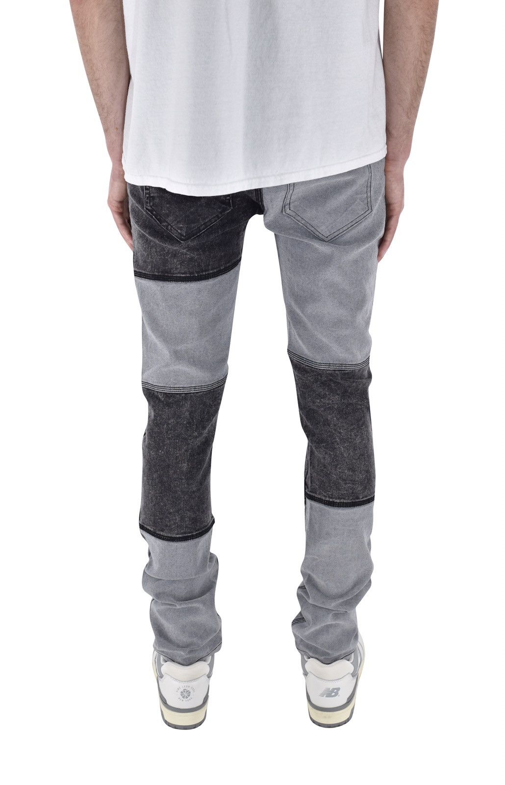 Vintage Patchwork Denim Grey/Black Size US 28 / EU 44 - 3 Thumbnail