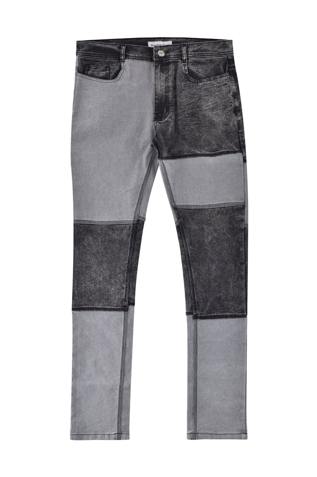 Vintage Patchwork Denim Grey/Black Size US 28 / EU 44 - 4 Thumbnail