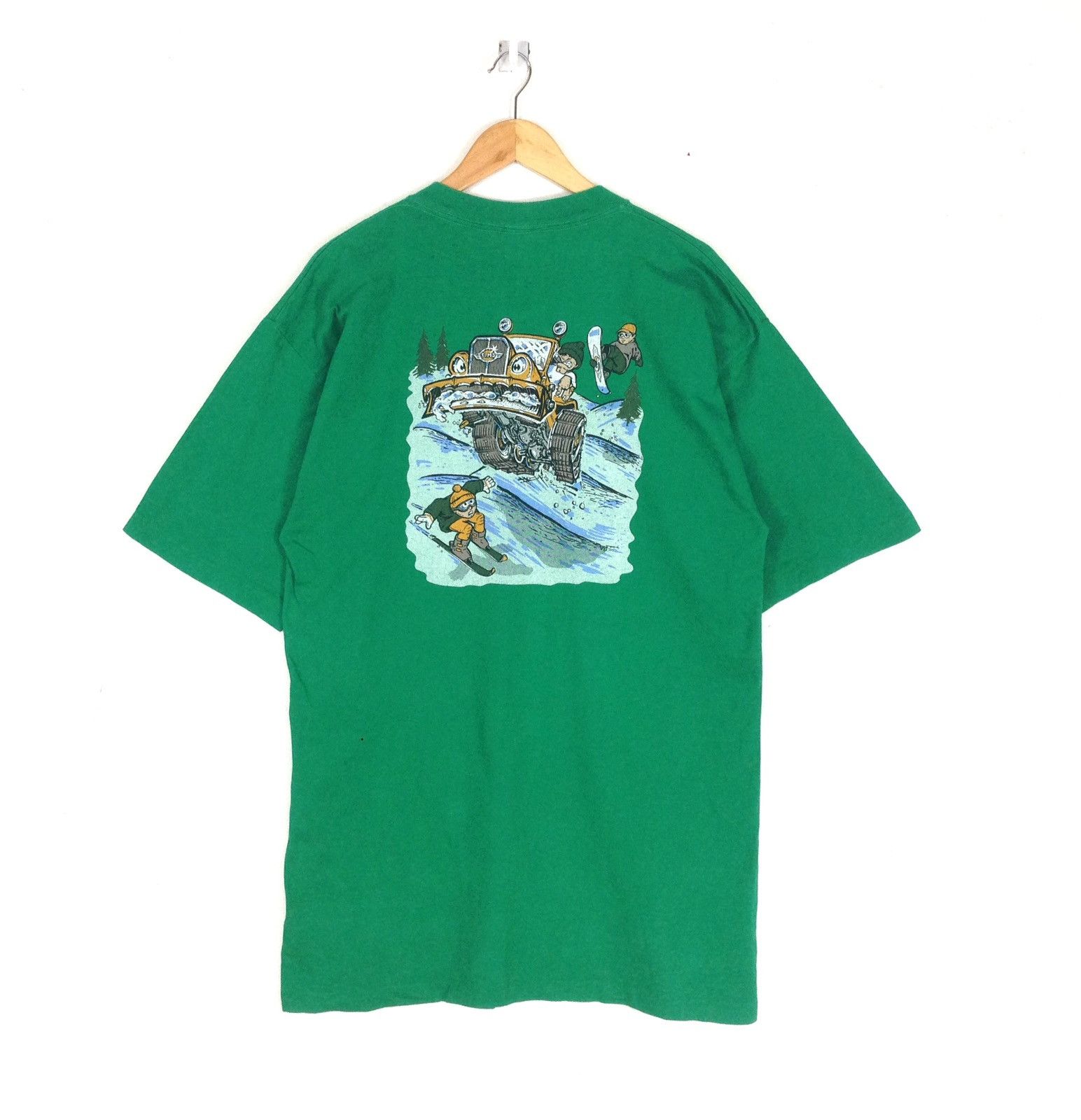image of Skategang x Vintage Sims Skate Snowboard Inspired Santa Cruz in Green, Men's (Size Large)
