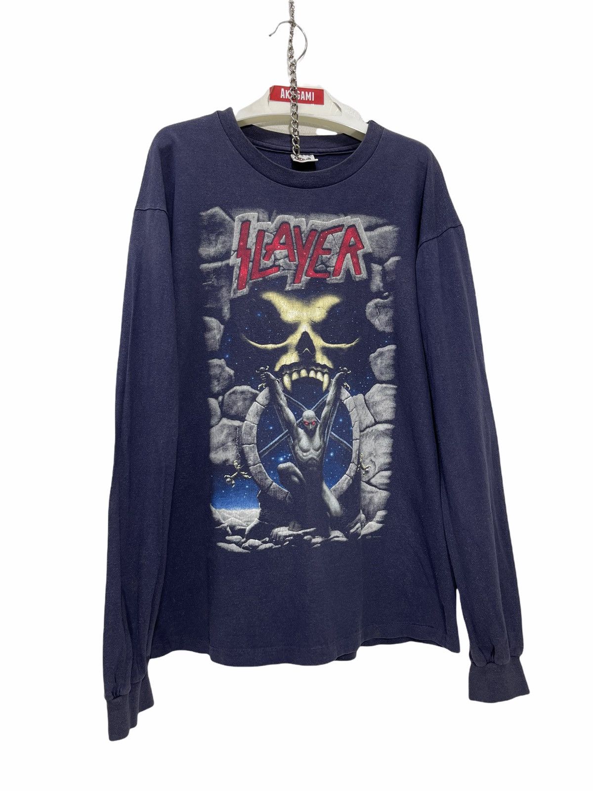 Band Tees ☠ Vtg 1995 Slayer Live Intrusion Long Sleeve Tee 3🟩7 Size US L / EU 52-54 / 3 - 1 Thumbnail