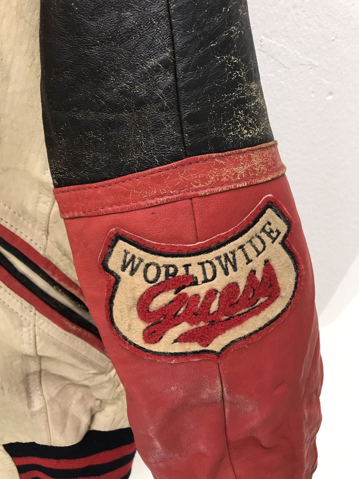 Guess Guess USA Vintage Varsity Leather Jacket Patina Size US M / EU 48-50 / 2 - 10 Thumbnail