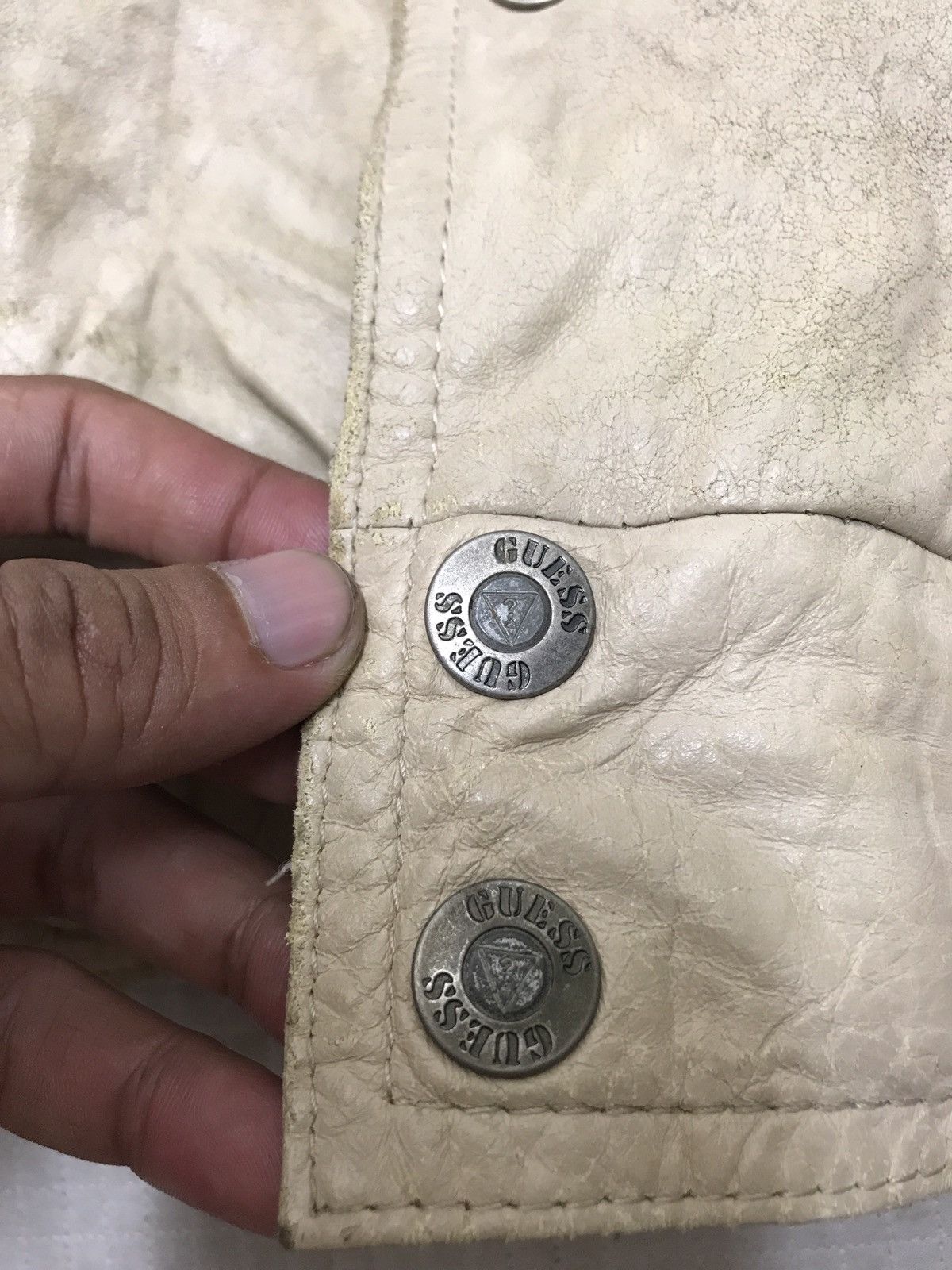 Guess Guess USA Vintage Varsity Leather Jacket Patina Size US M / EU 48-50 / 2 - 21 Thumbnail