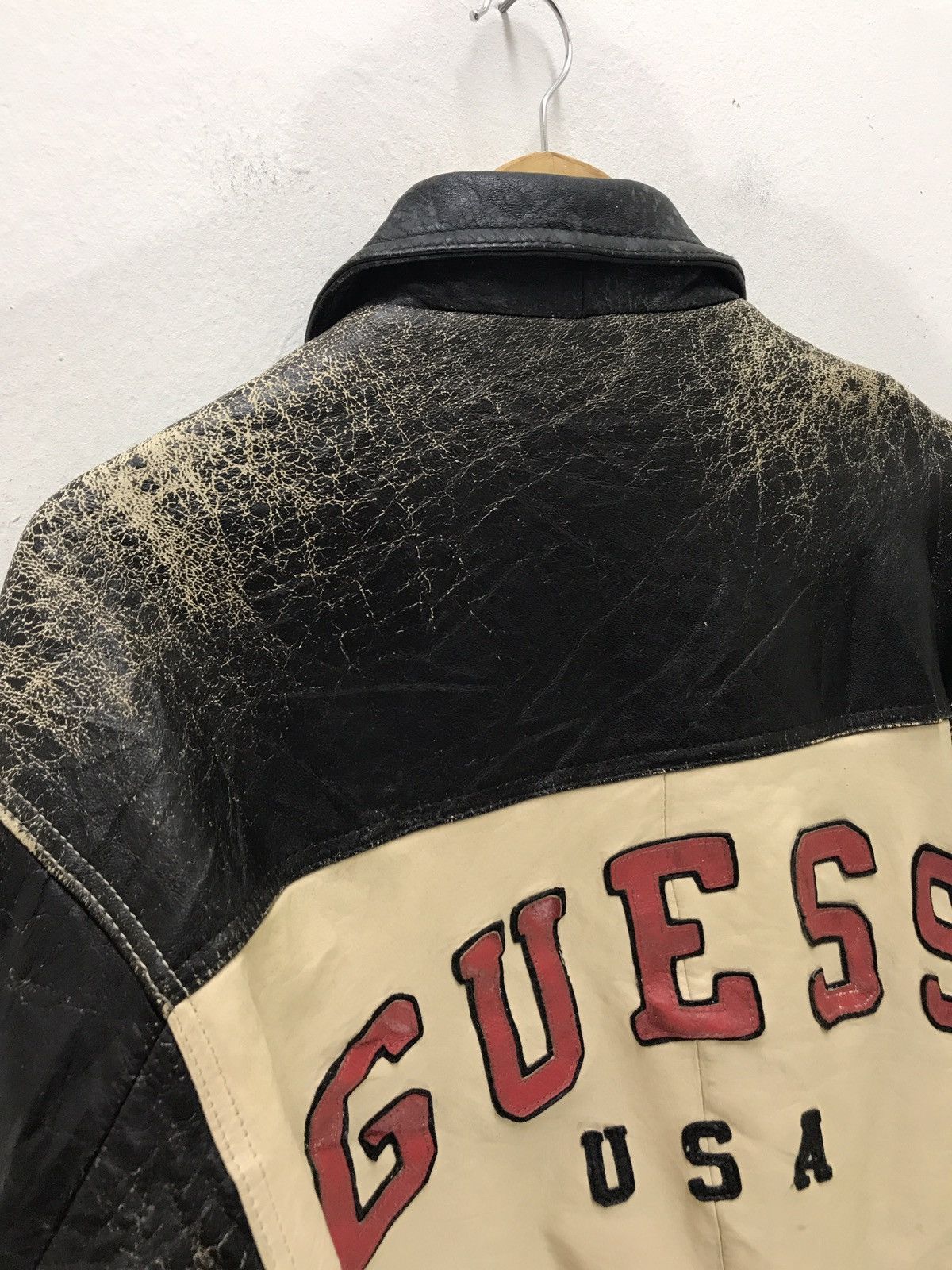Guess Guess USA Vintage Varsity Leather Jacket Patina Size US M / EU 48-50 / 2 - 17 Thumbnail