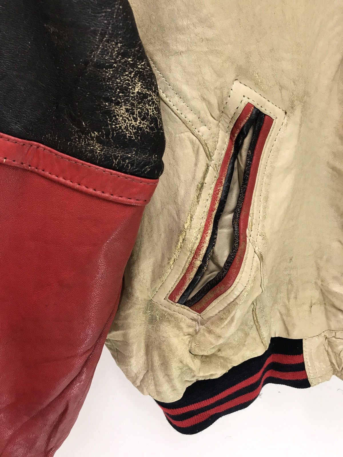 Guess Guess USA Vintage Varsity Leather Jacket Patina Size US M / EU 48-50 / 2 - 6 Thumbnail