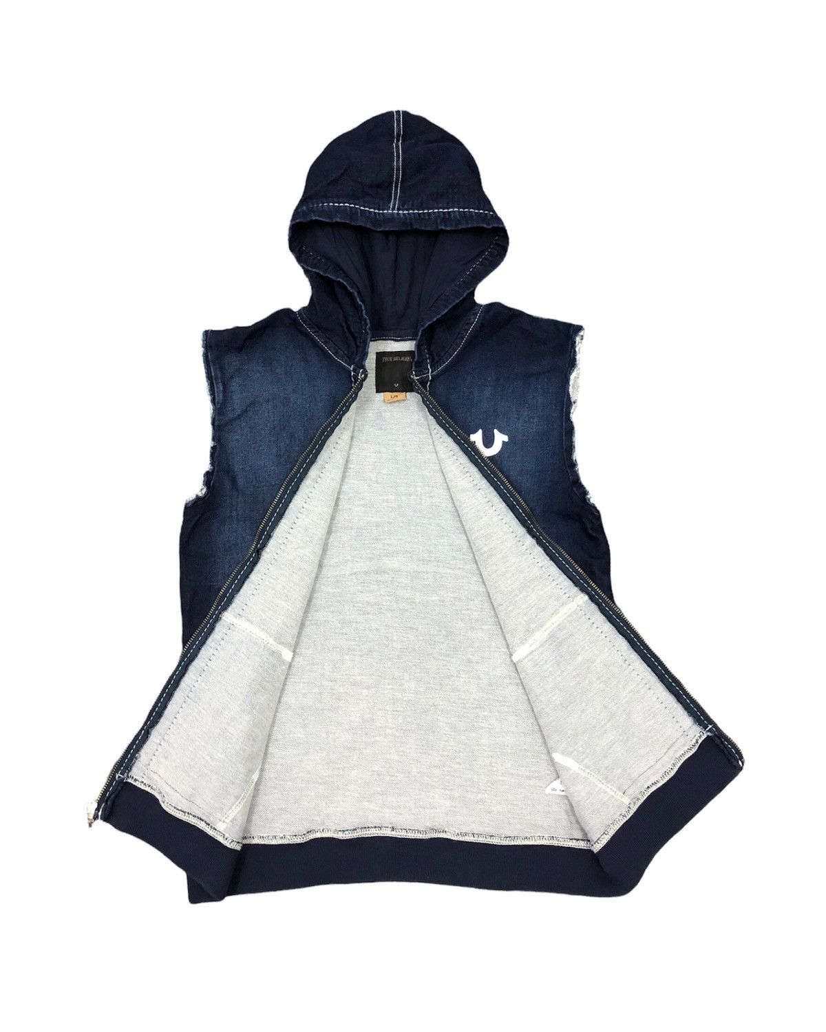 True Religion 00’s TRUE RELIGION sleeveless denim zipper hoodie Size US M / EU 48-50 / 2 - 7 Thumbnail