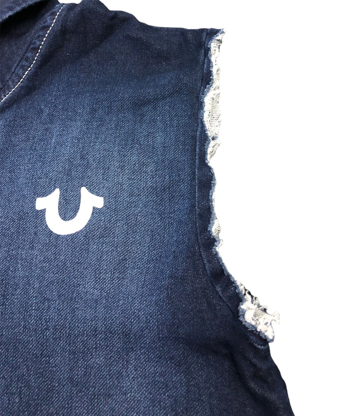 True Religion 00’s TRUE RELIGION sleeveless denim zipper hoodie Size US M / EU 48-50 / 2 - 6 Thumbnail