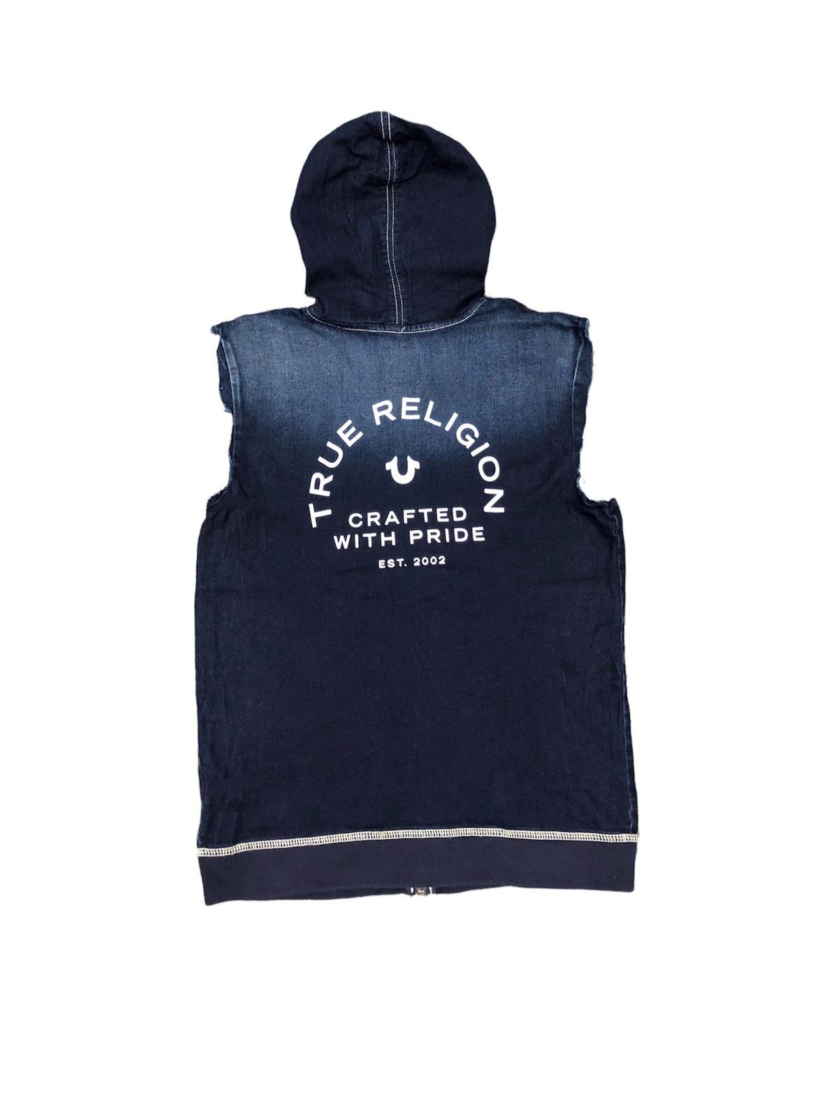 True Religion 00’s TRUE RELIGION sleeveless denim zipper hoodie Size US M / EU 48-50 / 2 - 8 Thumbnail