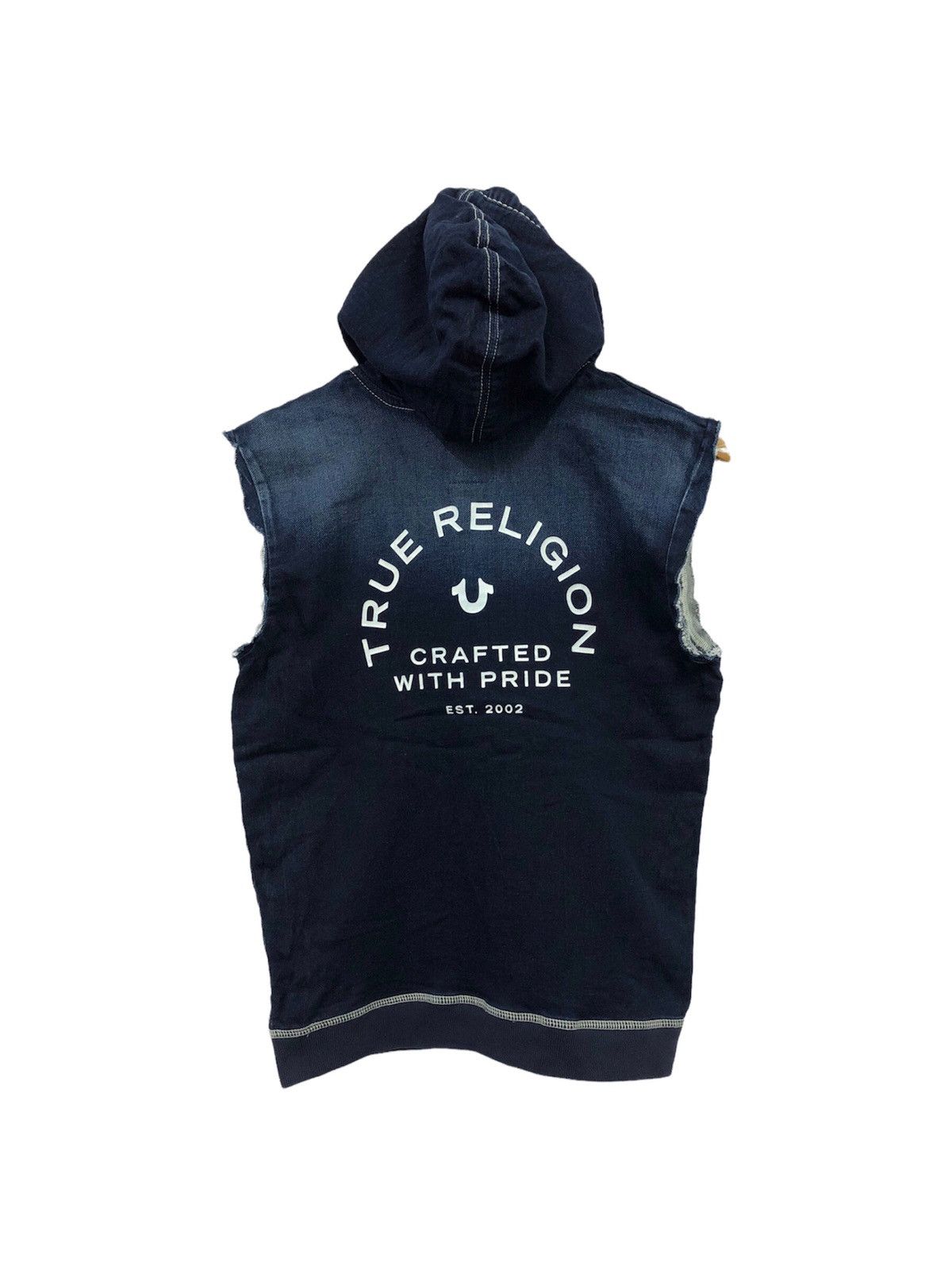 True Religion 00’s TRUE RELIGION sleeveless denim zipper hoodie Size US M / EU 48-50 / 2 - 12 Thumbnail