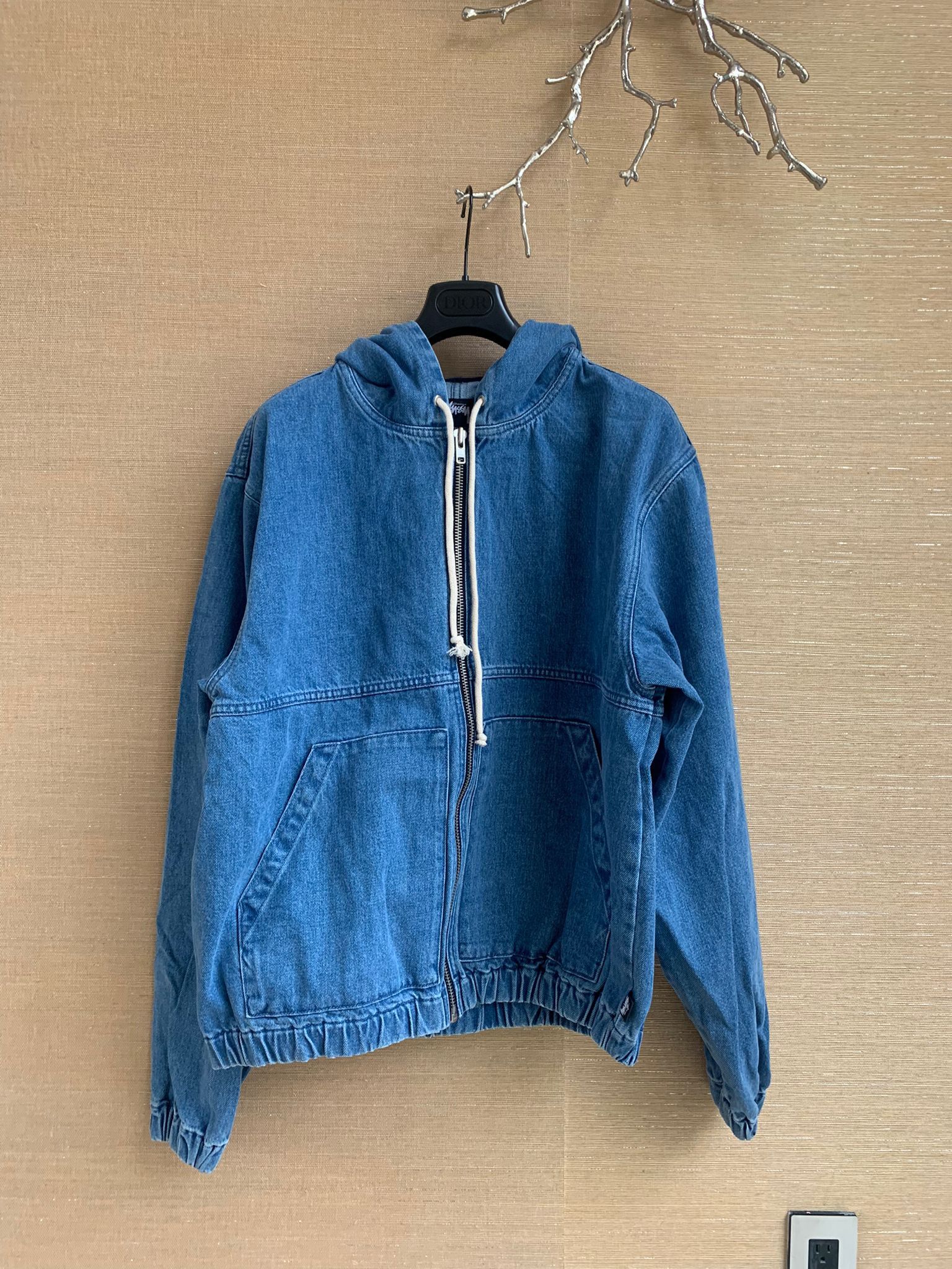 image of Stussy Denim Hoodie In Blue Indigo, Men's (Size Small)