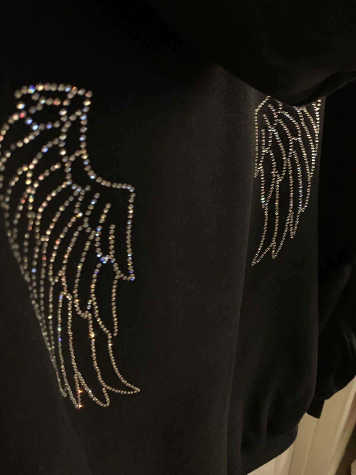 Vintage Rhinestones Cross and Wings Vintage Hoodie Size US XL / EU 56 / 4 - 2 Thumbnail