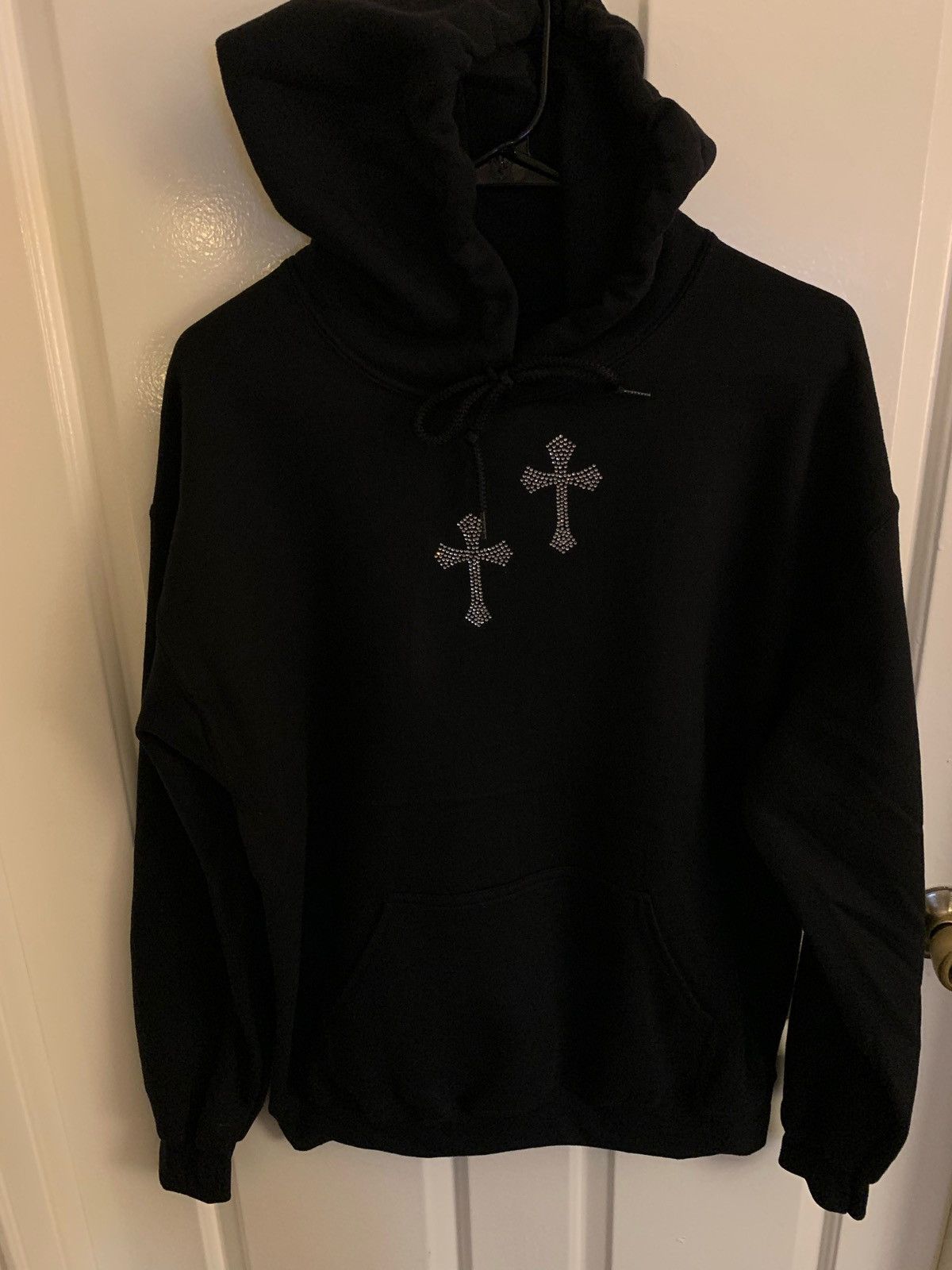 Vintage Rhinestones Cross and Wings Vintage Hoodie Size US XL / EU 56 / 4 - 1 Thumbnail
