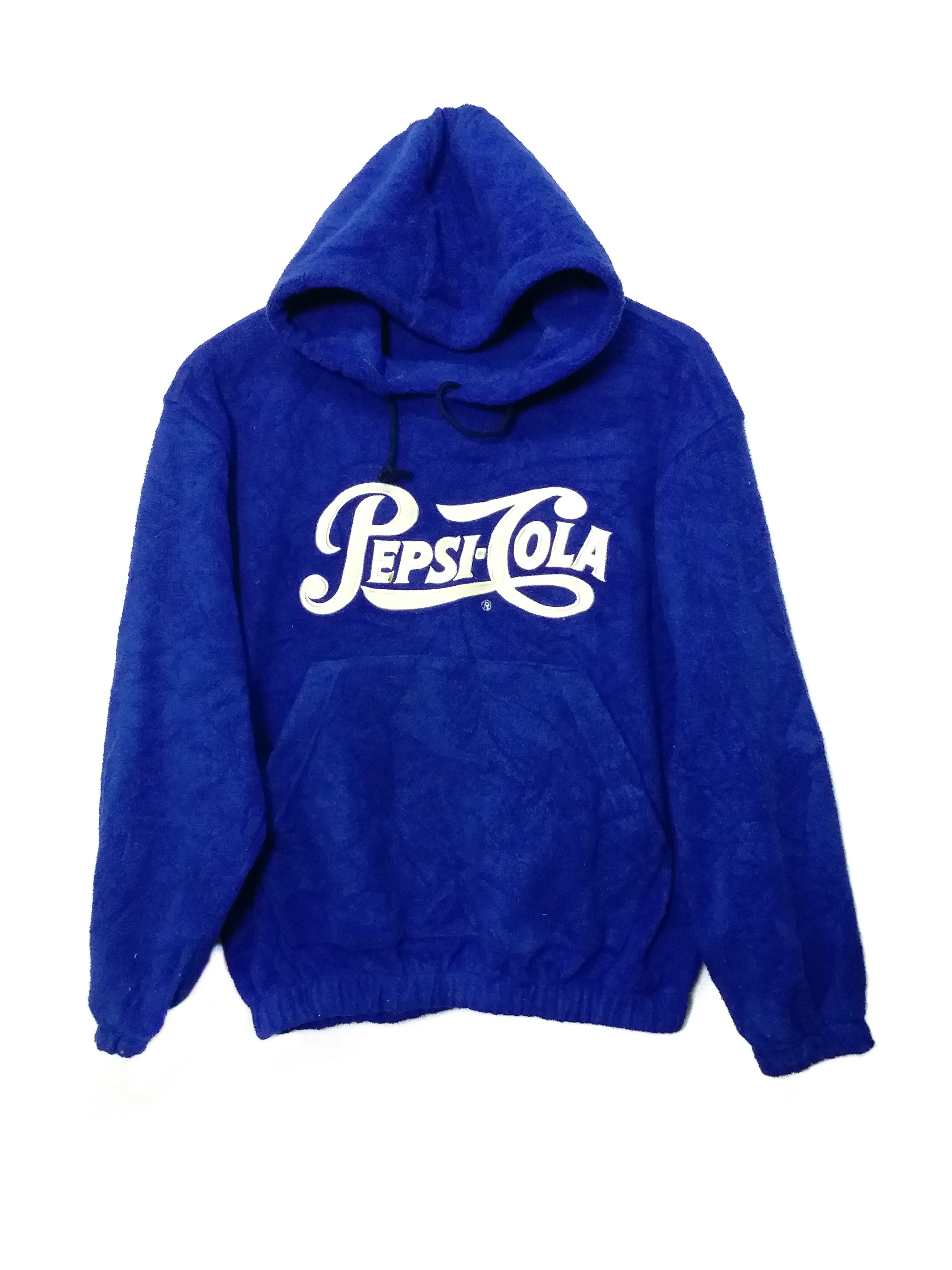 SALE💥Blue Fleece Sweatshirt Hooded by Pepsi Cola Size M