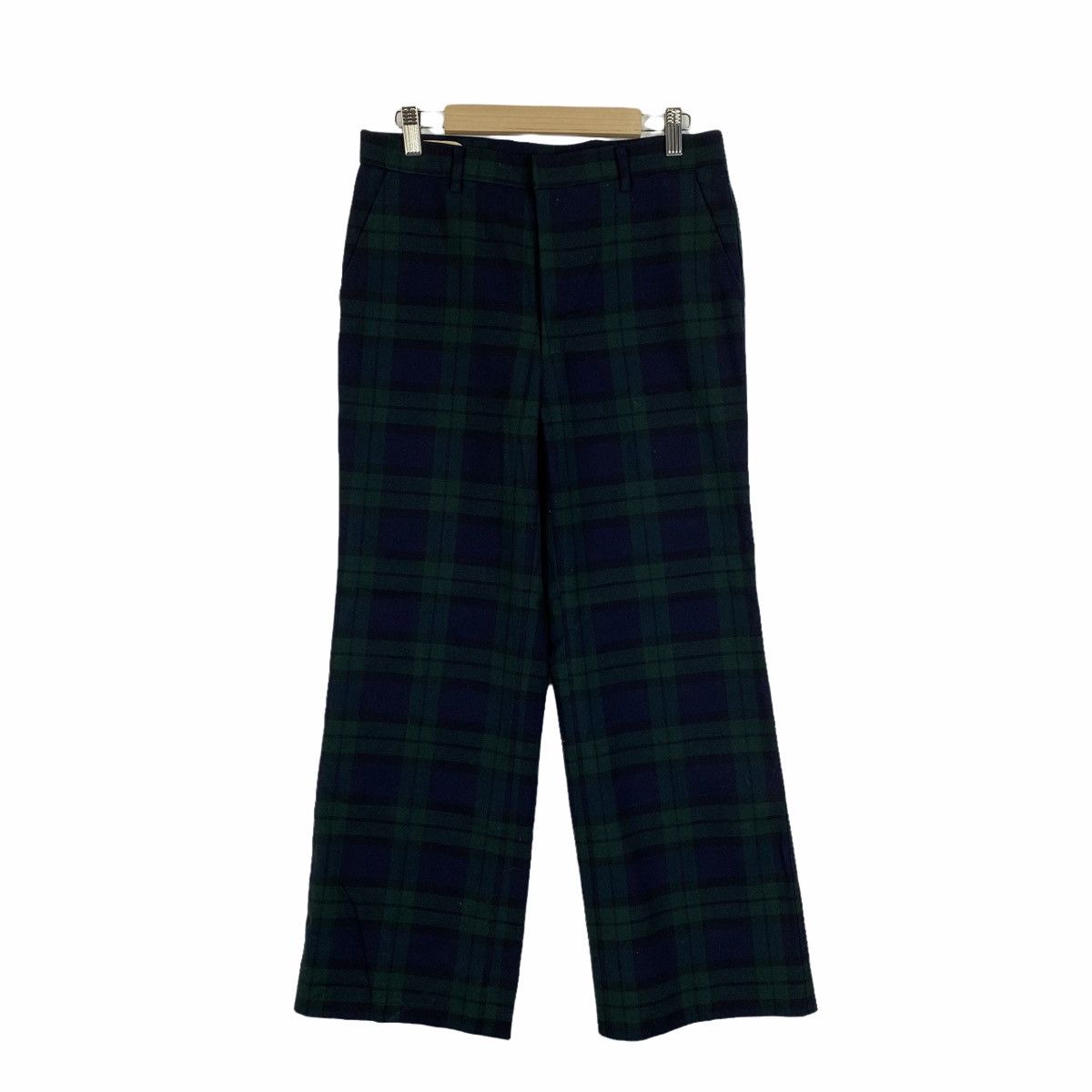 image of Chemise Lacoste Checkered Tartan Casual Pants in Blue/Green, Women's (Size 28)