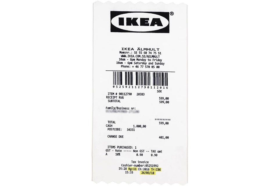 image of Ikea Markerad Receipt Rug in White, Men's