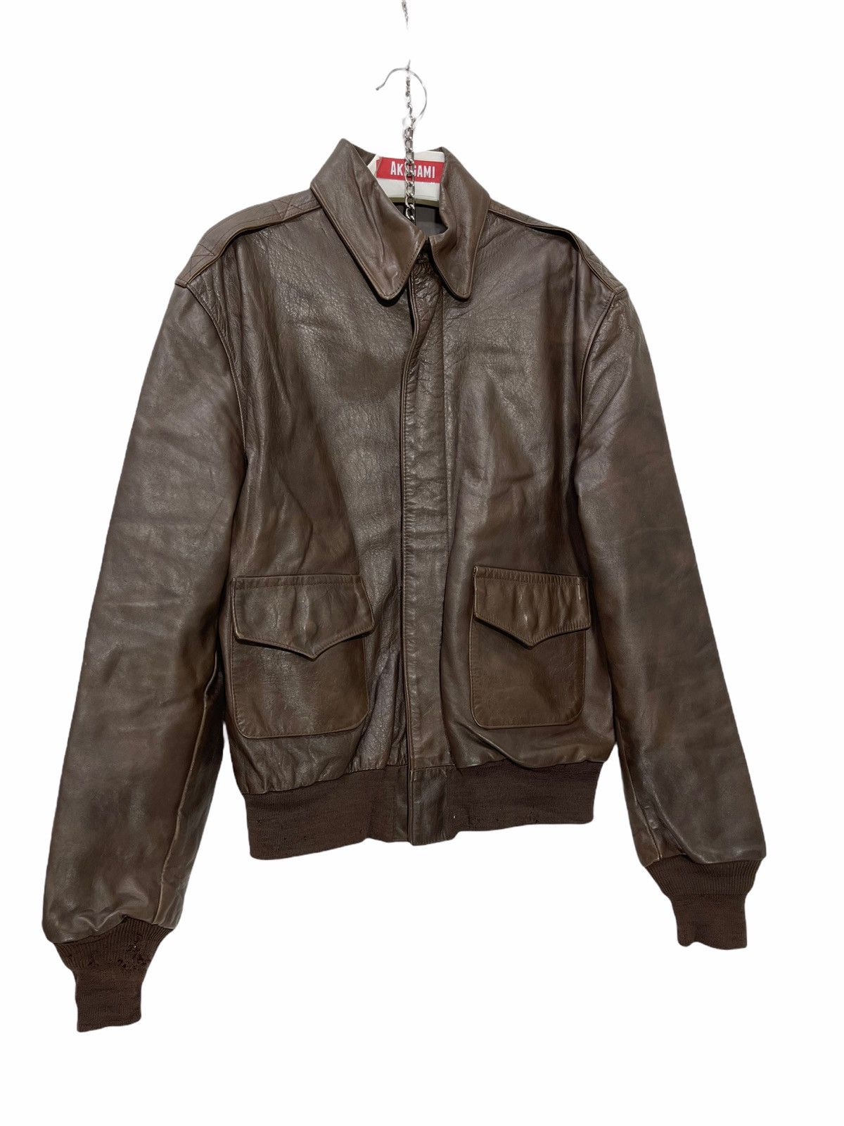 image of US Air Force x Vintage VTG Willis&geiger Type A2 Leather Jacket in Brown, Men's (Size Medium)