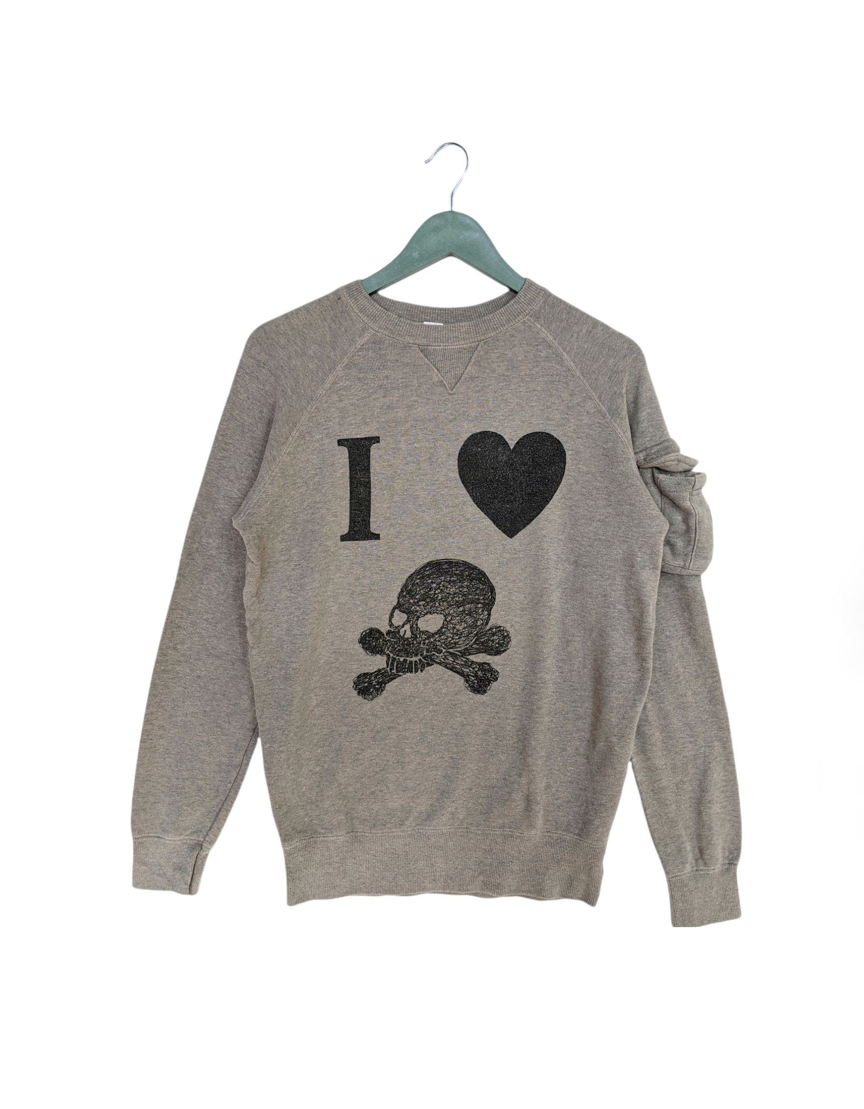 image of Vintage Deicy Skull Sweatshirt in Grey, Men's (Size Medium)