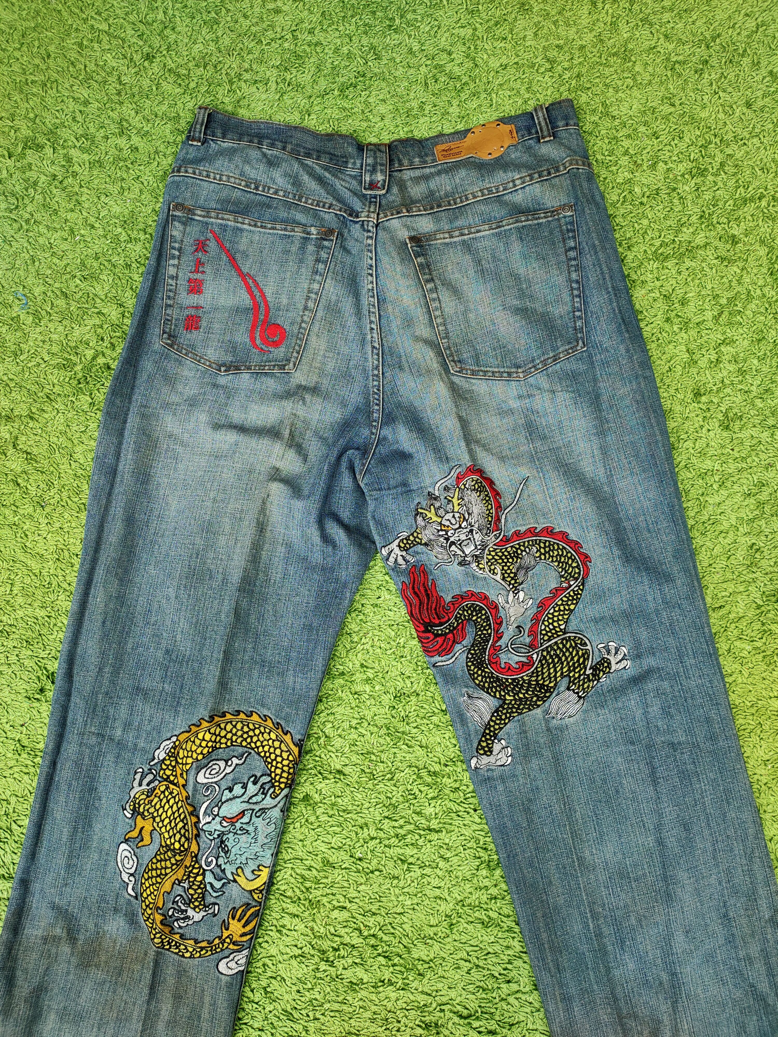 Japanese Brand × Vintage Rare Dragon Embroidery Platinum Gear jeans Size US 42 / EU 58 - 3 Thumbnail