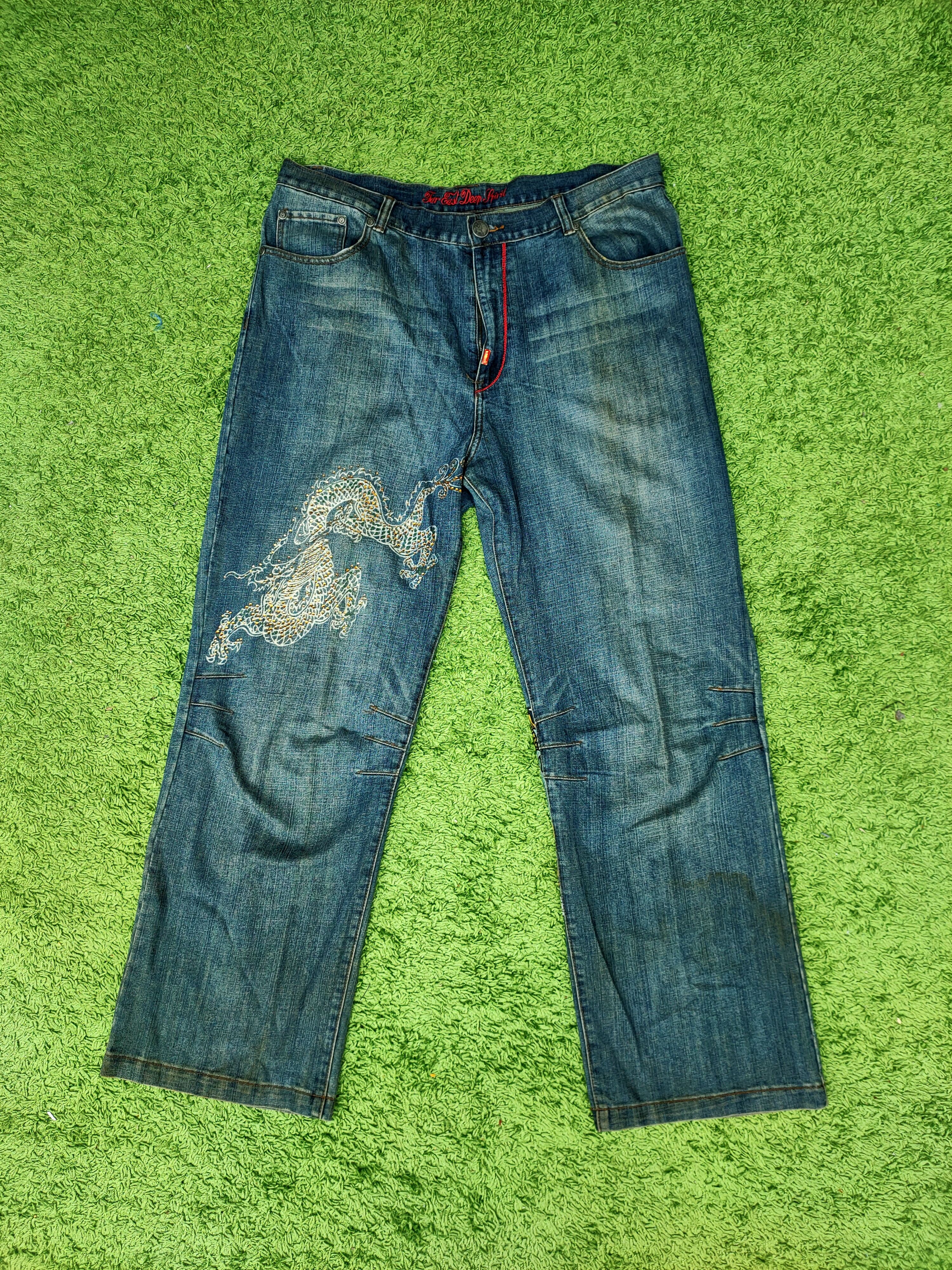 Japanese Brand × Vintage Rare Dragon Embroidery Platinum Gear jeans Size US 42 / EU 58 - 2 Thumbnail