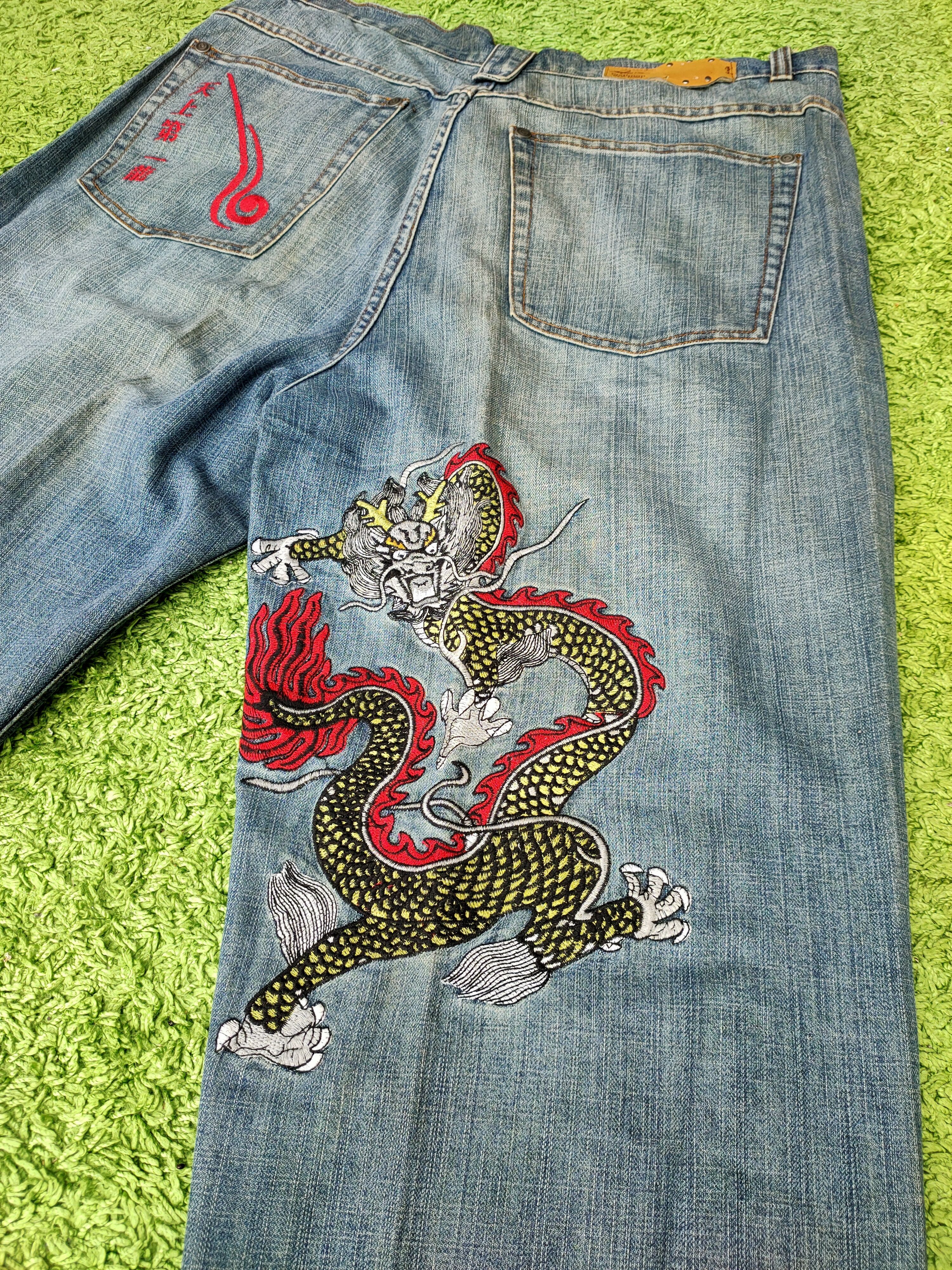 Japanese Brand × Vintage Rare Dragon Embroidery Platinum Gear jeans Size US 42 / EU 58 - 4 Thumbnail