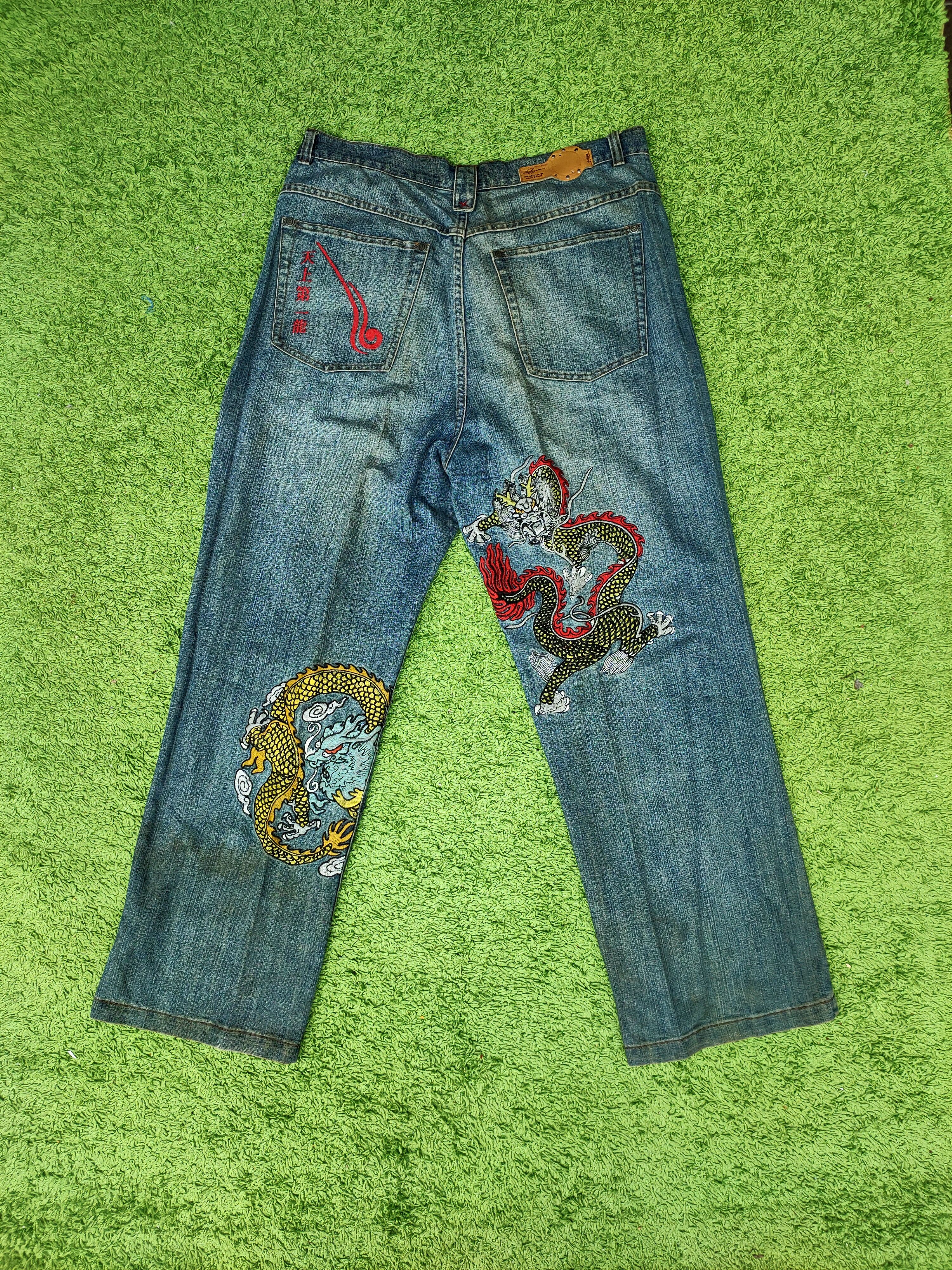 Japanese Brand × Vintage Rare Dragon Embroidery Platinum Gear jeans Size US 42 / EU 58 - 1 Thumbnail