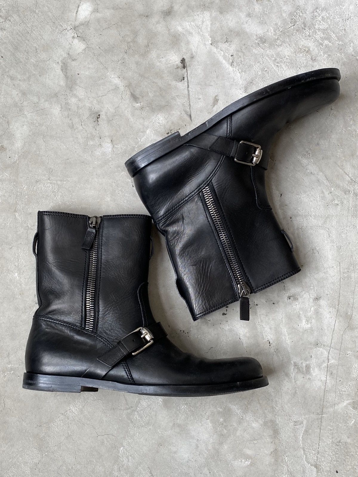 image of Gucci Black Leather Boots, Men's (Size 10)