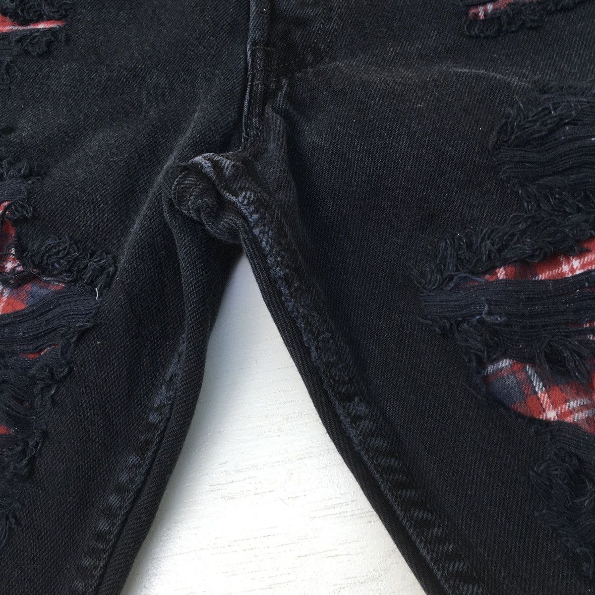 Japanese Brand × Seditionaries DISTRESSED JEANS PUNK STYLE FADED BLACK DENIM Size US 29 - 7 Thumbnail