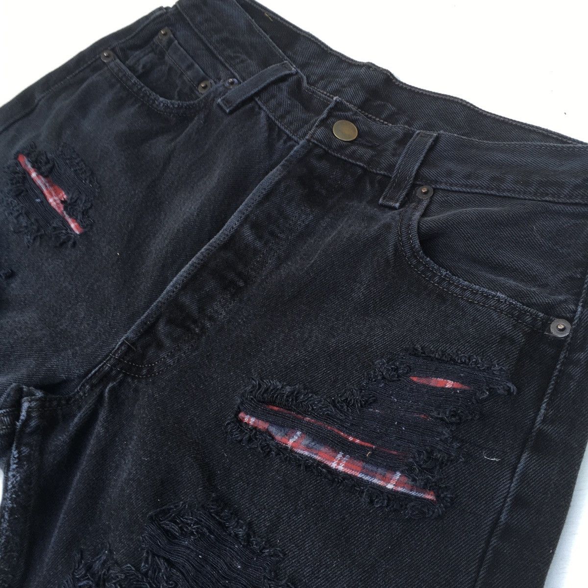 Japanese Brand × Seditionaries DISTRESSED JEANS PUNK STYLE FADED BLACK DENIM Size US 29 - 9 Thumbnail