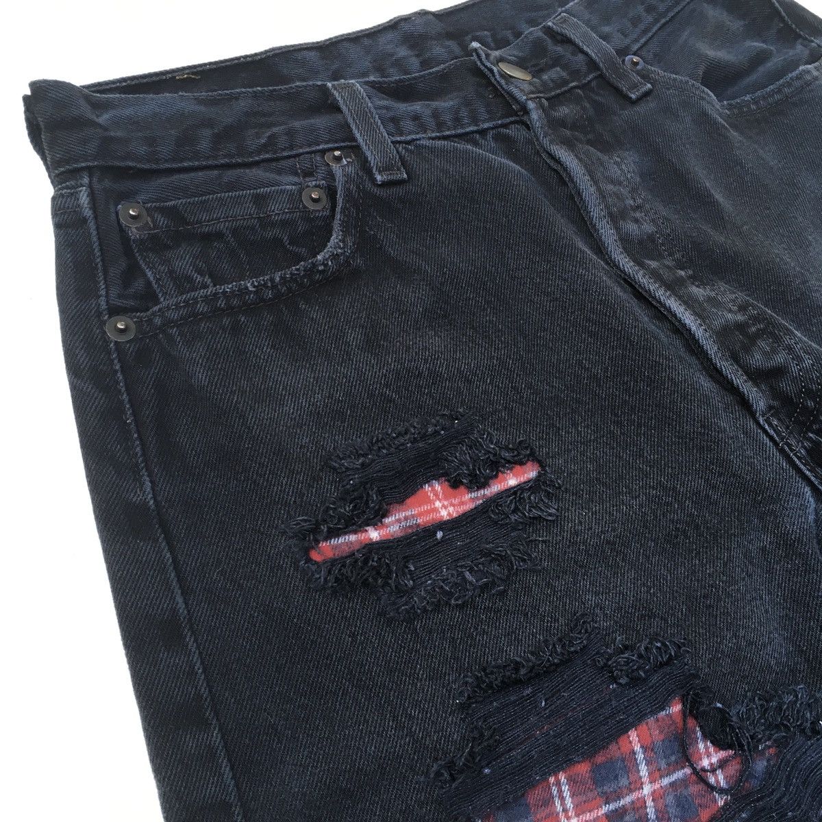 Japanese Brand × Seditionaries DISTRESSED JEANS PUNK STYLE FADED BLACK DENIM Size US 29 - 5 Thumbnail
