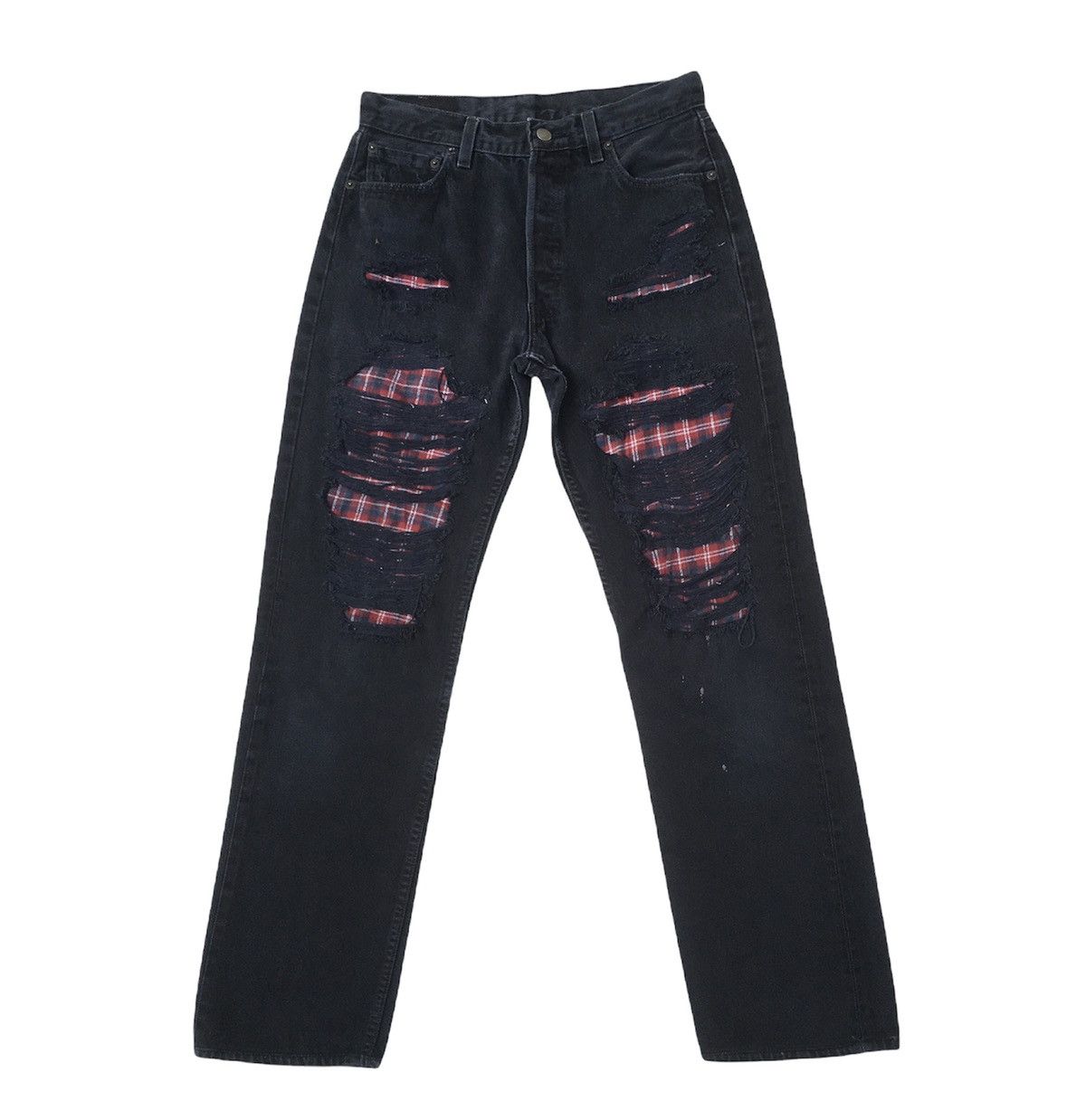 Japanese Brand × Seditionaries DISTRESSED JEANS PUNK STYLE FADED BLACK DENIM Size US 29 - 1 Thumbnail
