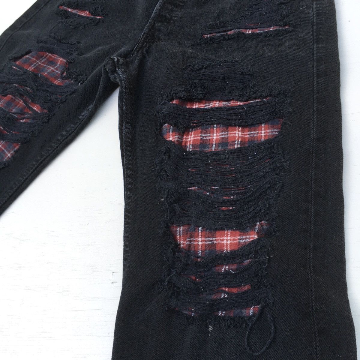Japanese Brand × Seditionaries DISTRESSED JEANS PUNK STYLE FADED BLACK DENIM Size US 29 - 8 Thumbnail