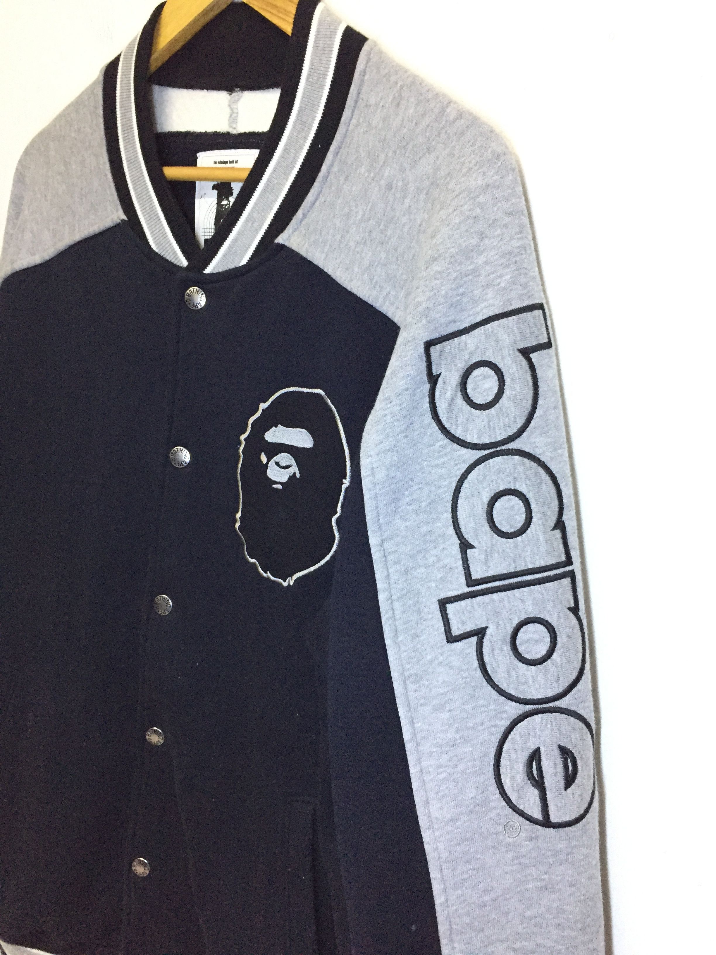Bape OG 2001 BAPE raglan embroidered logo varsity jacket Size US L / EU 52-54 / 3 - 7 Thumbnail