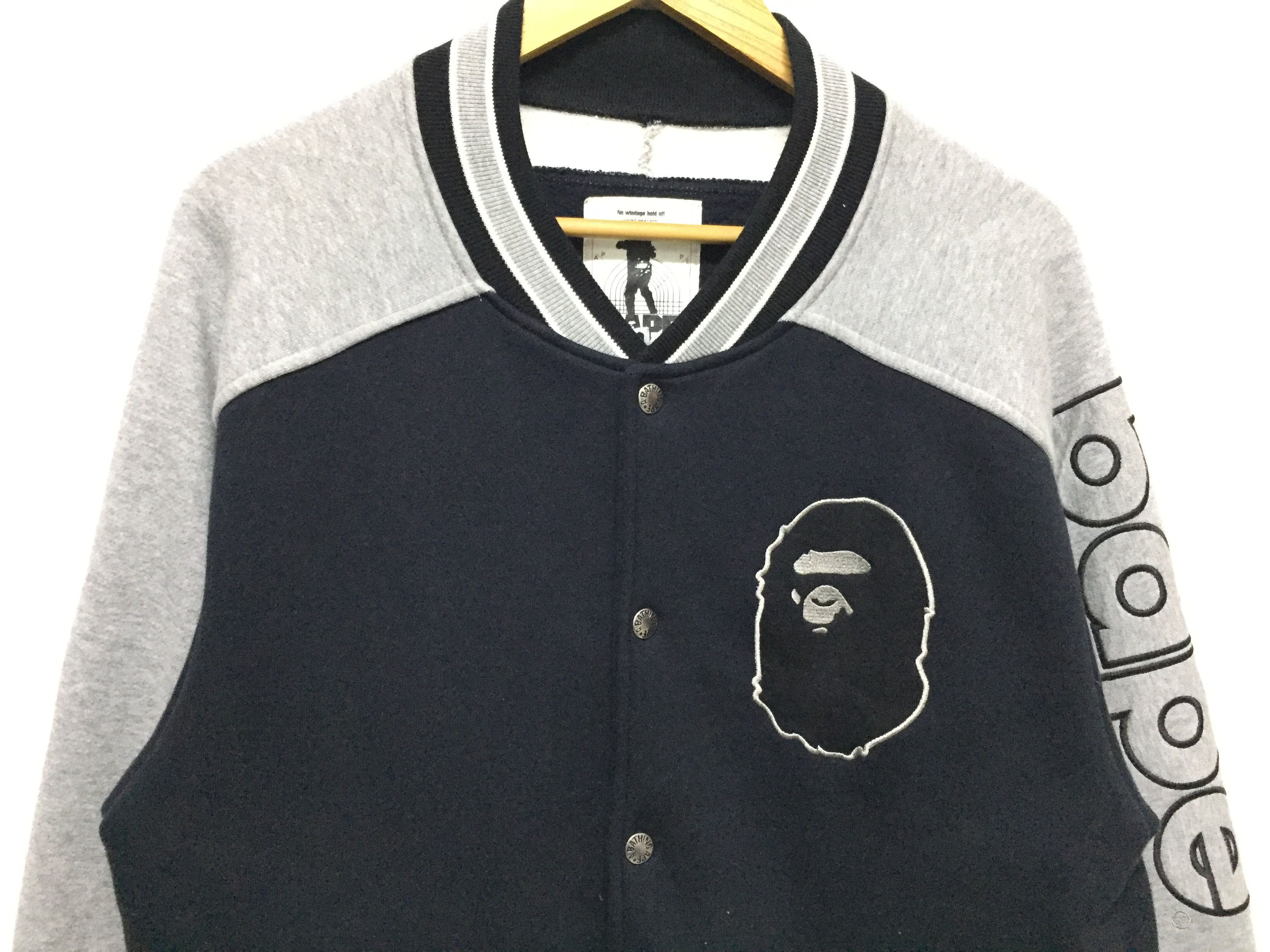 Bape OG 2001 BAPE raglan embroidered logo varsity jacket Size US L / EU 52-54 / 3 - 4 Thumbnail