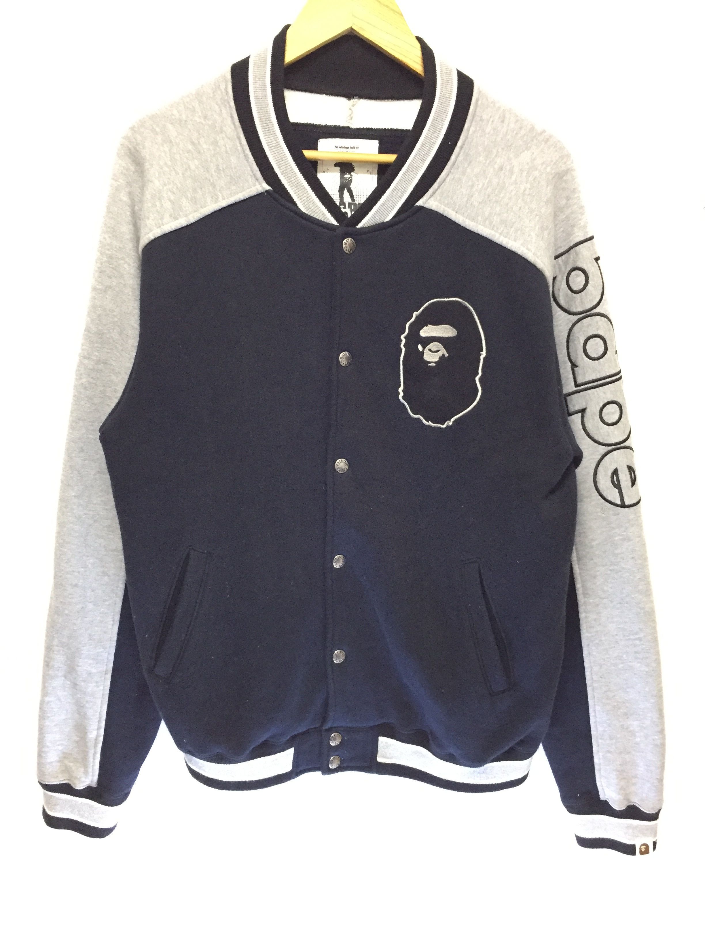 Bape OG 2001 BAPE raglan embroidered logo varsity jacket Size US L / EU 52-54 / 3 - 2 Thumbnail