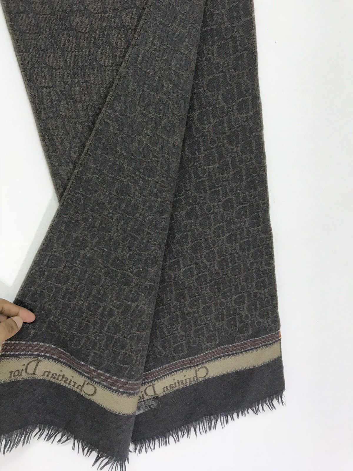 Christian Dior Monsieur Vintage 70s/80s Christian Dior Wool Scarf Monogram Logos Size ONE SIZE - 6 Thumbnail
